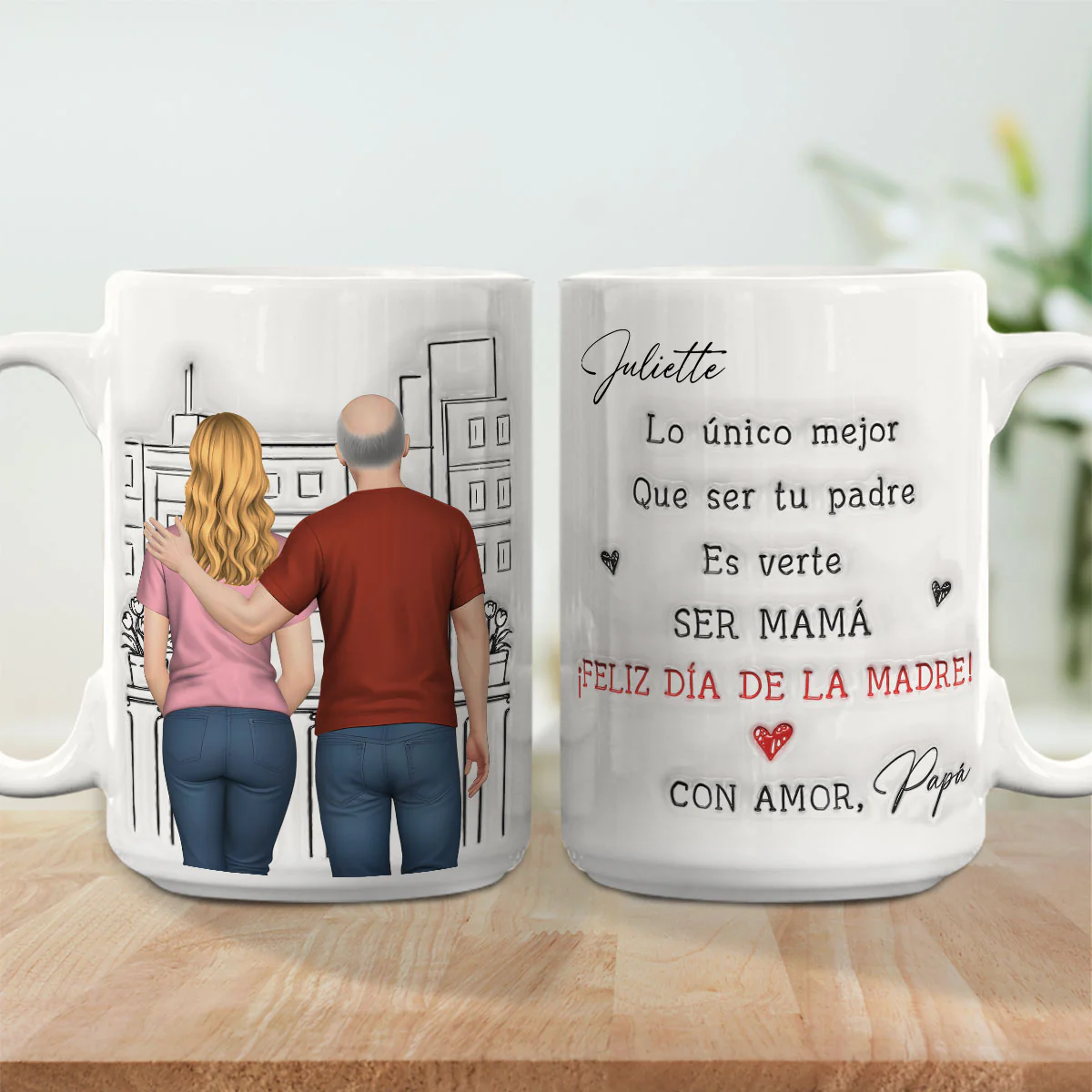 Verte ser una mamá cariñosa - Taza personalizada con efecto inflado 3D - Image 5