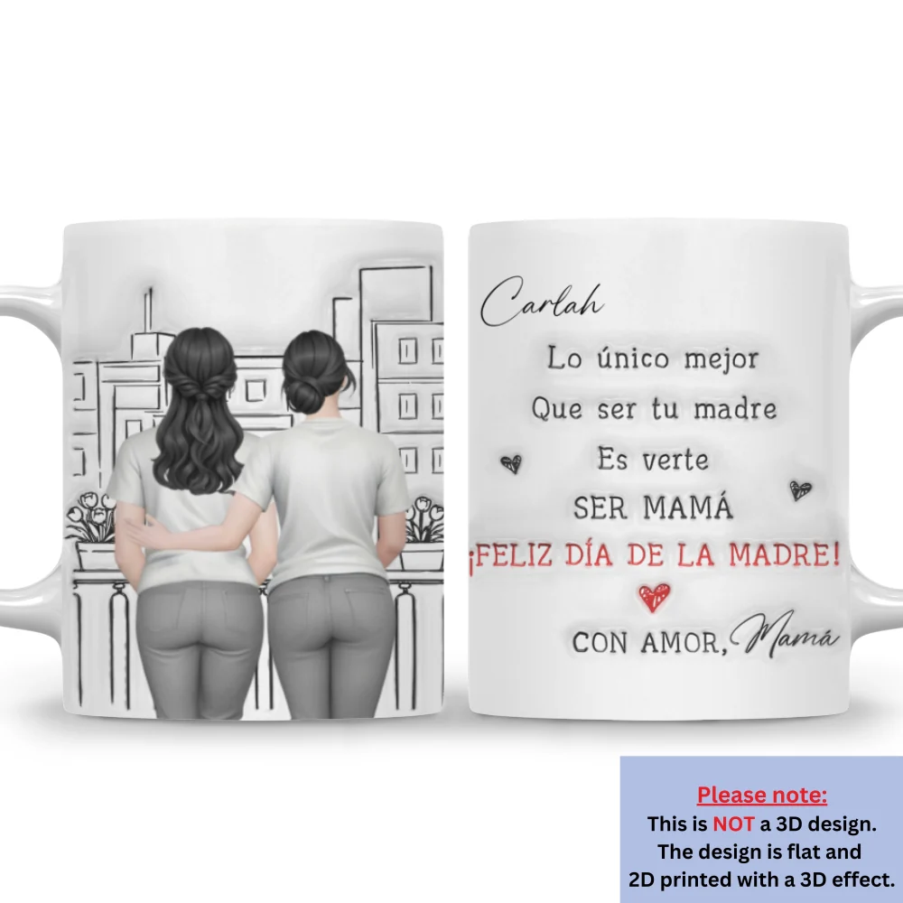 Verte ser una mamá cariñosa - Taza personalizada con efecto inflado 3D - Image 8