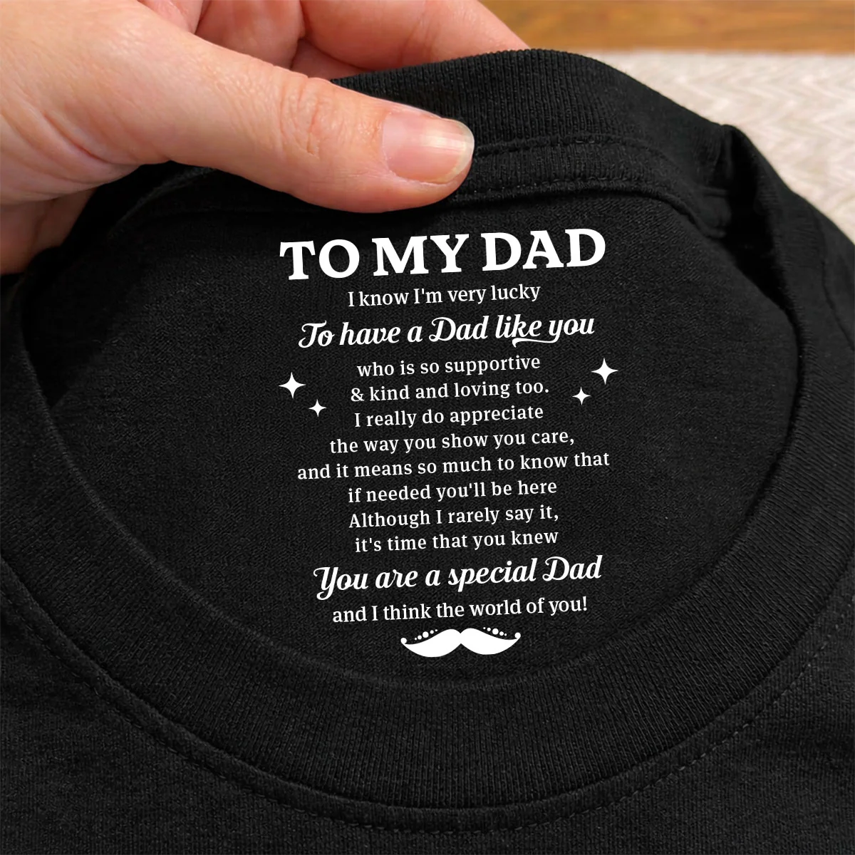 Very Lucky To Have You - Personalized Custom Inside Neck Print T-Shirt - Image 2