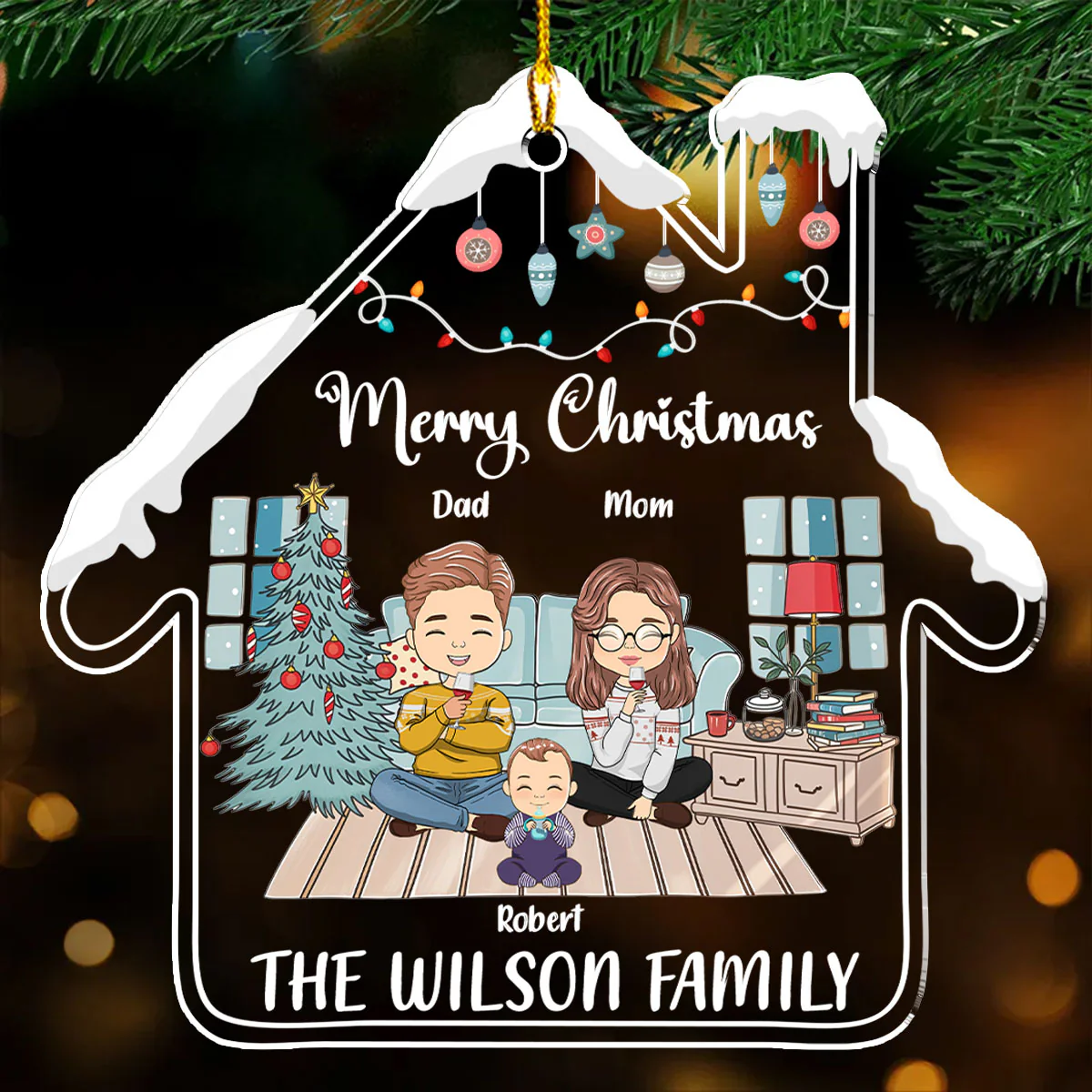 Very Merry Christmas - Personalized Custom Acrylic Ornament - Image 2