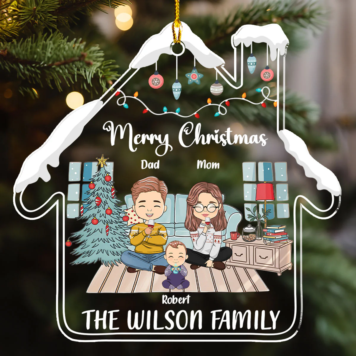 Very Merry Christmas - Personalized Custom Acrylic Ornament - Image 3