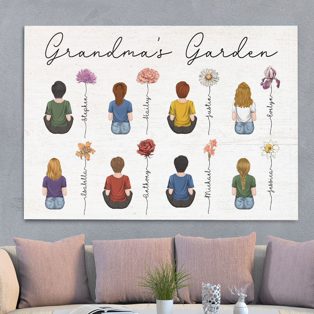 Vintage Birth Month Flowers - Personalized Custom Poster - Image 2