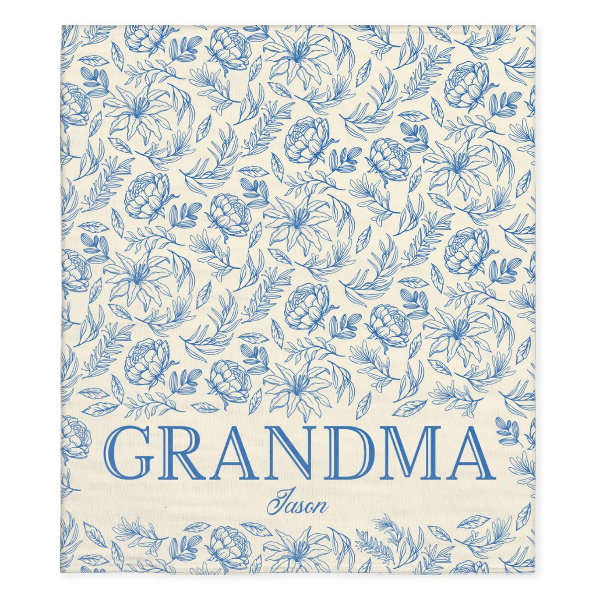 Vintage Grandma Flower - Personalized Custom Fleece Blanket - Image 6