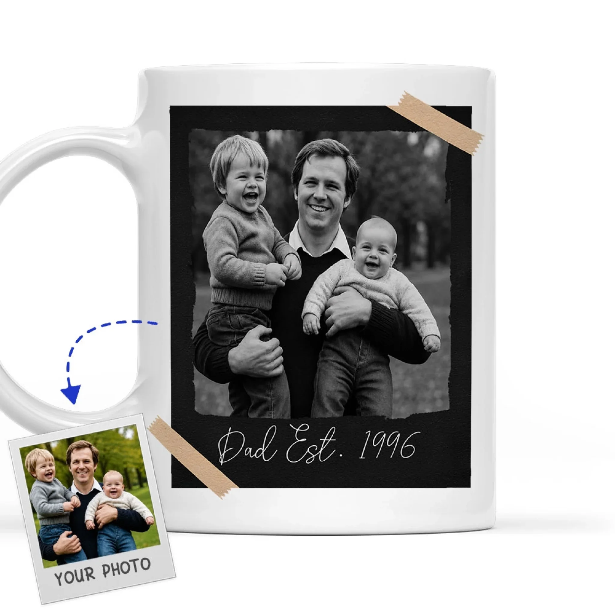 Vintage Retro Polaroid Photo Est - Personalized Custom Coffee Mug
