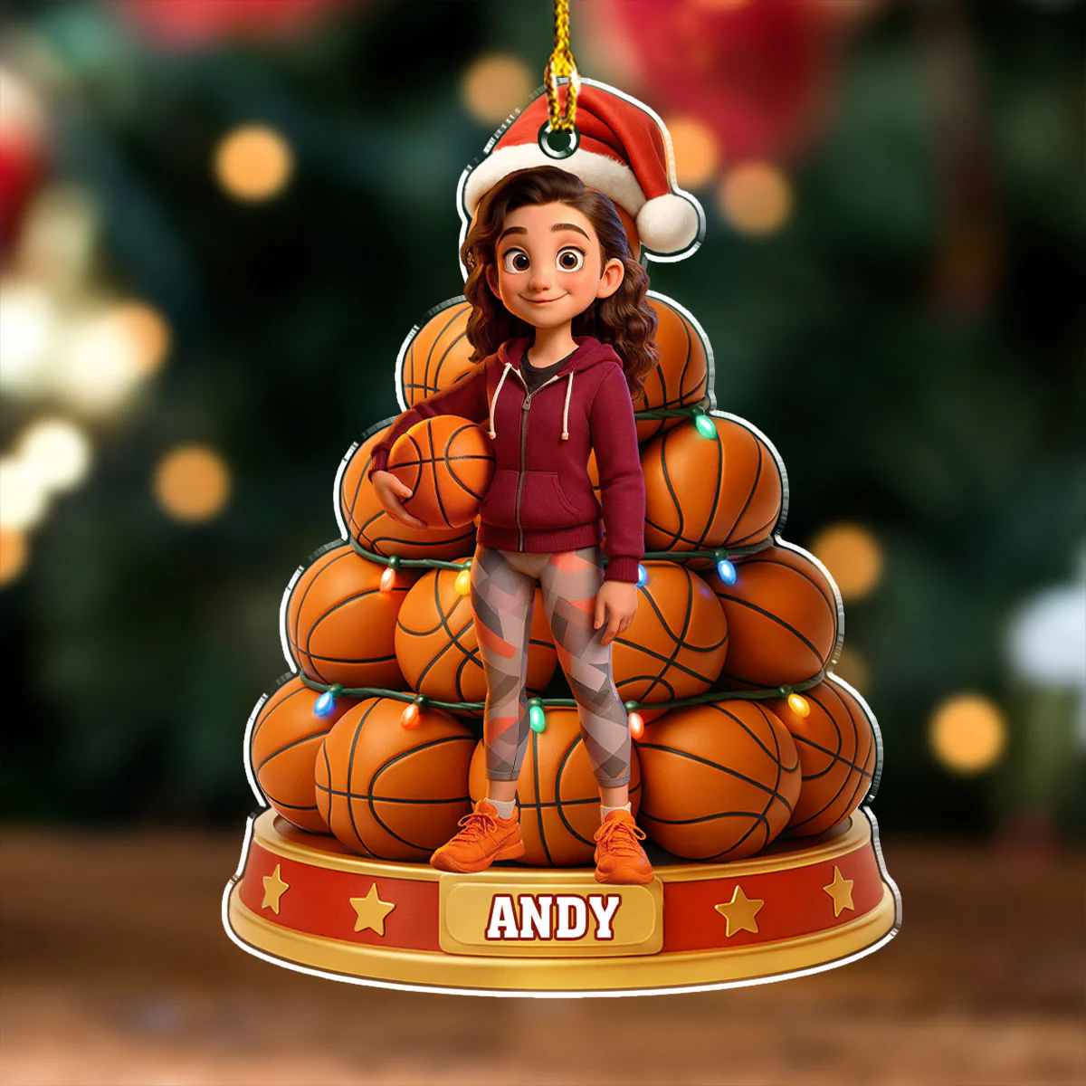 Volleyball Boy And Girl - Personalized Custom Acrylic Ornament - Image 3