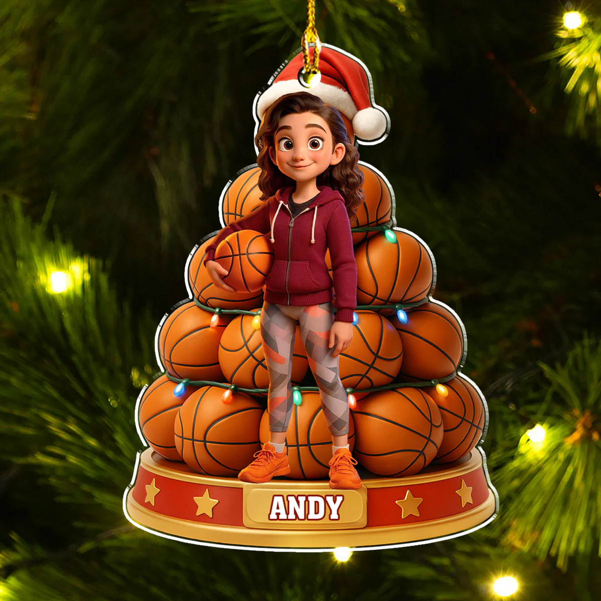 Volleyball Boy And Girl - Personalized Custom Acrylic Ornament - Image 4