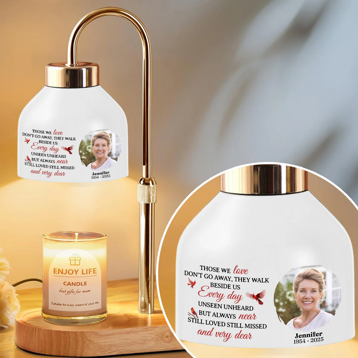 Walk Beside Us - Personalized Custom Candle Warmer Lamp