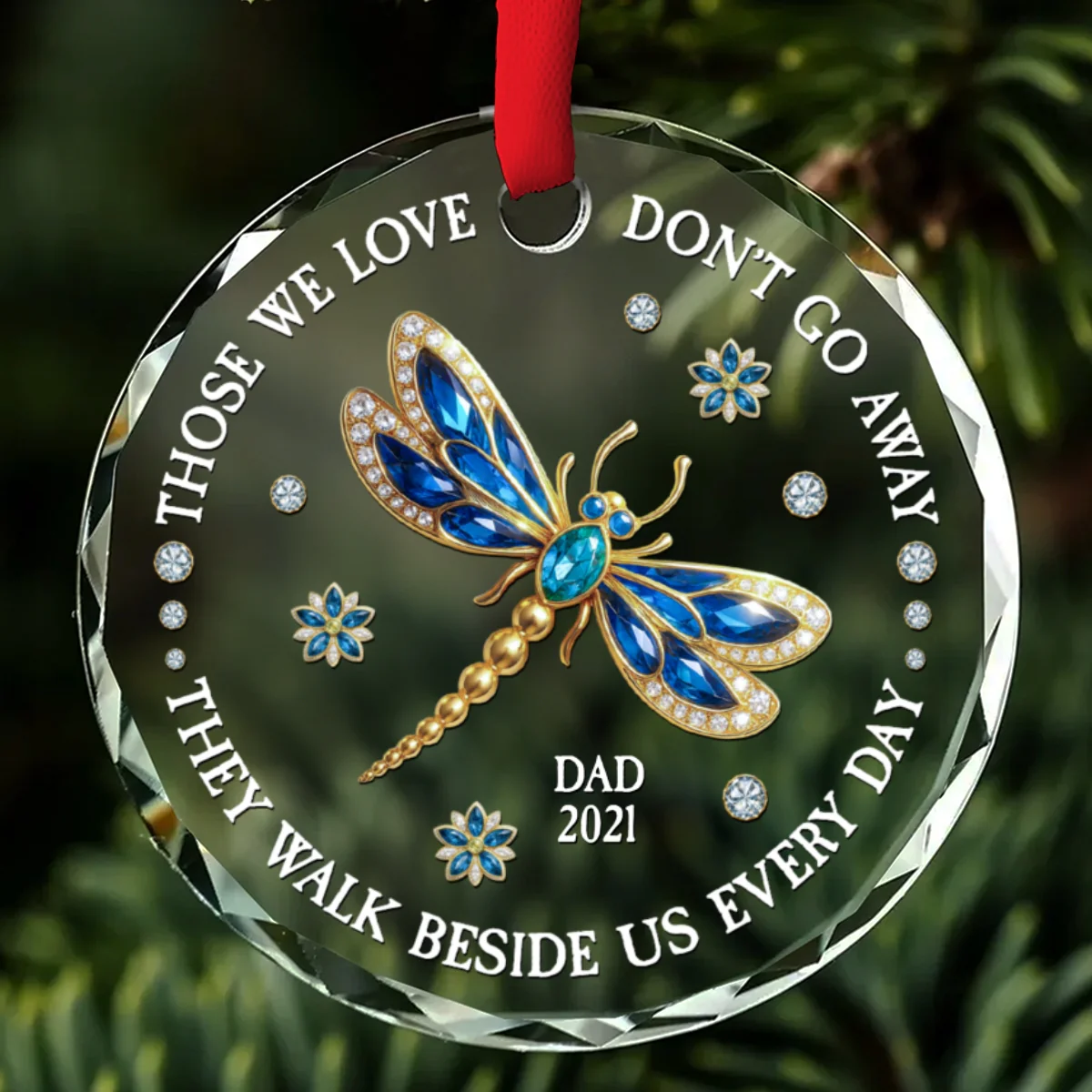 Walk Beside Us - Personalized Custom Glass Ornament - Image 6