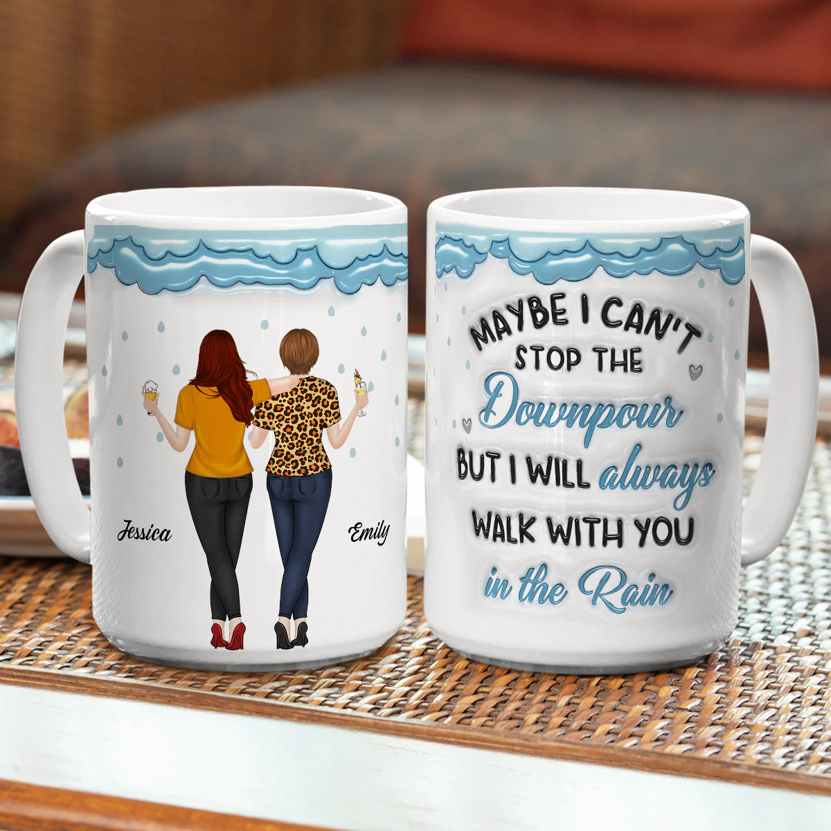 Walk With You In The Rain - Personalized Custom 3D Inflated Effect Mug - Image 4