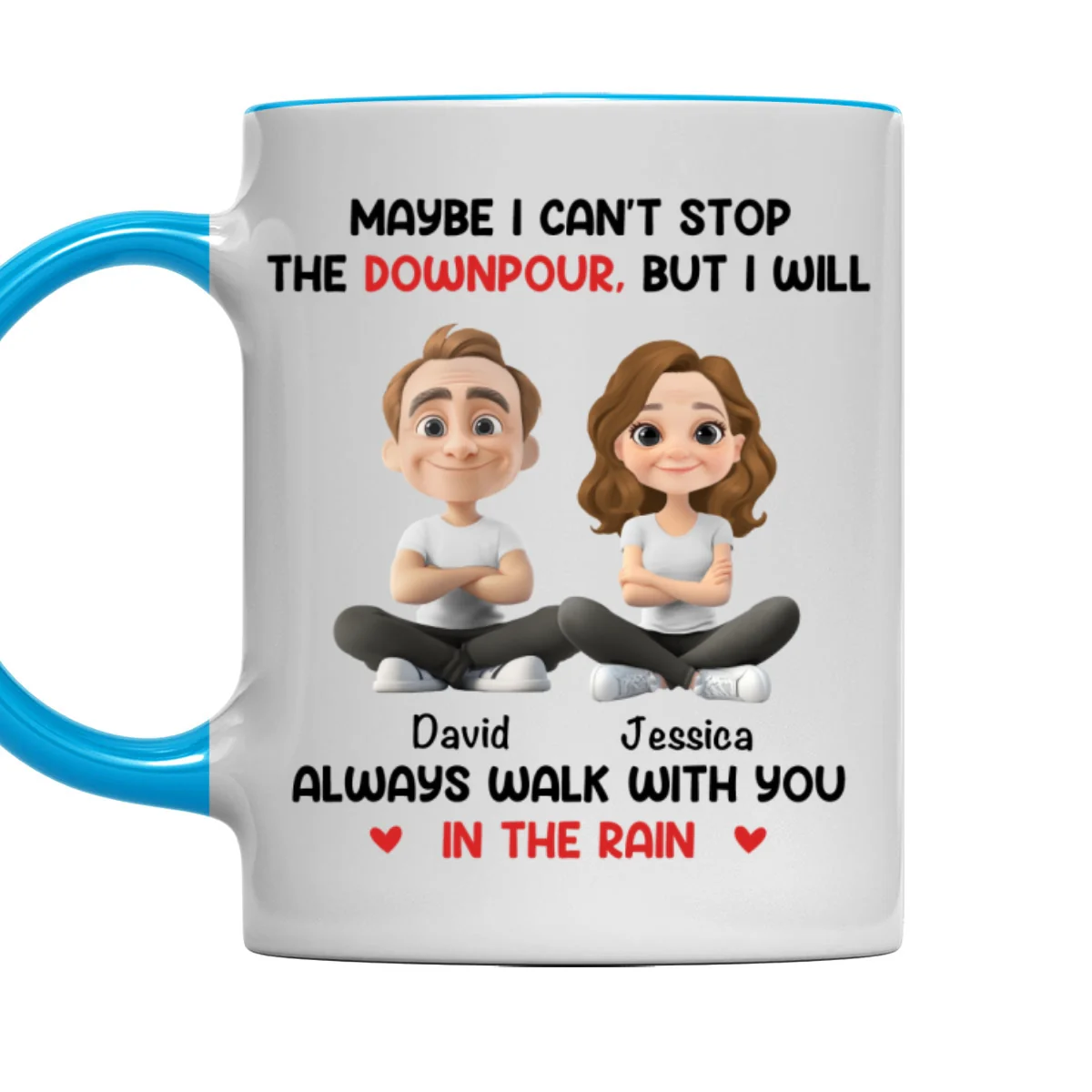 Walk With You In The Rain - Personalized Custom Accent Mug - Image 8
