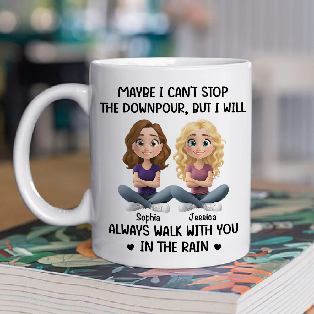 Walk With You In The Rain - Personalized Custom Coffee Mug - Image 2