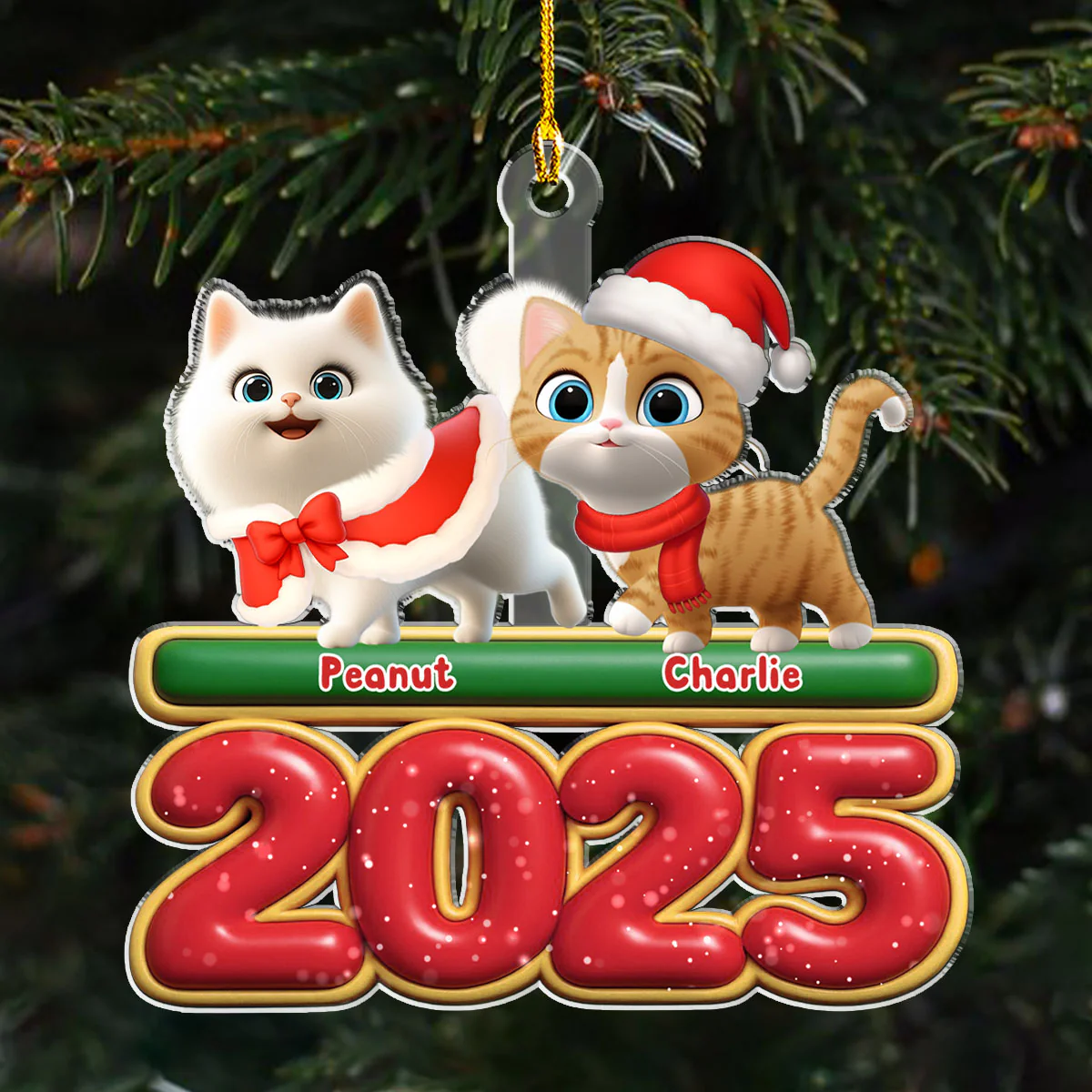 Walking Cat - Personalized Custom Acrylic Ornament - Image 3