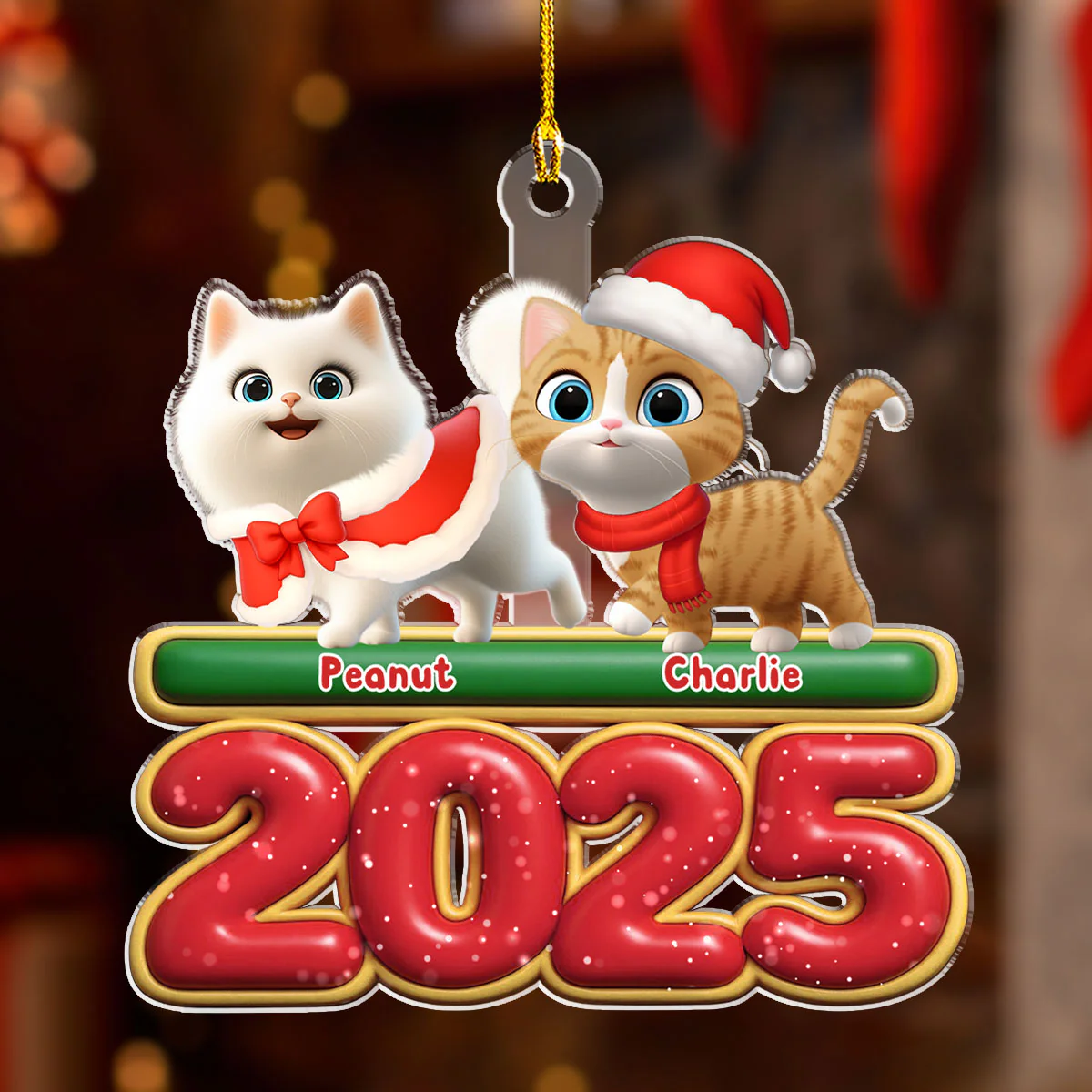 Walking Cat - Personalized Custom Acrylic Ornament - Image 4