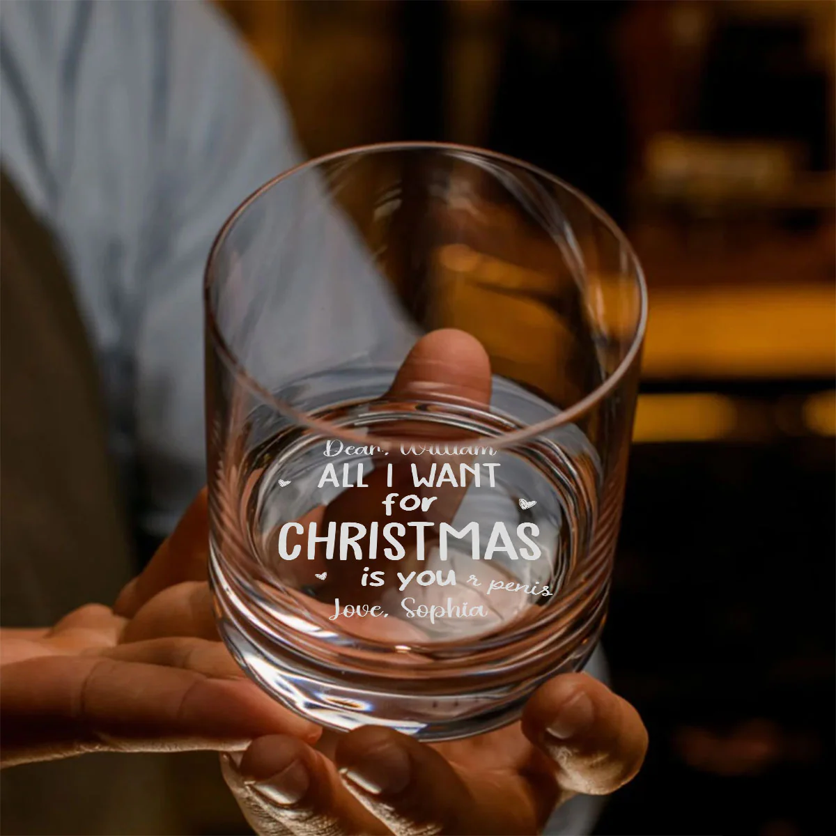 Want you - Personalized Custom Engraved Whiskey Glass - Image 3