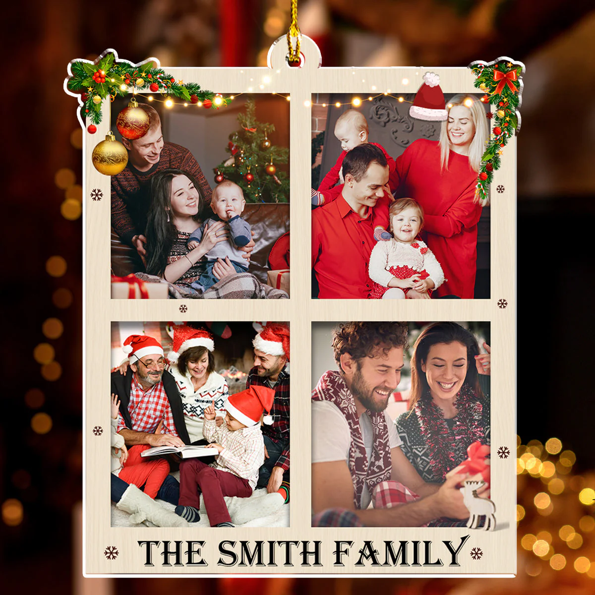 Warm Family Photo - Personalized Custom Acrylic Ornament - Image 2