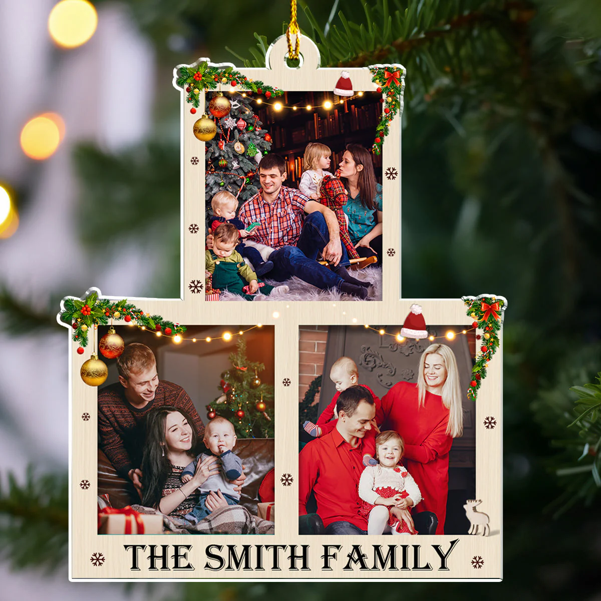 Warm Family Photo - Personalized Custom Acrylic Ornament - Image 4
