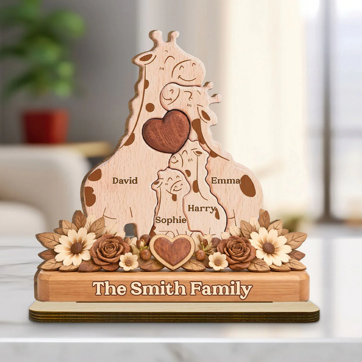 Warm Hug - Personalized Custom 2-Layer Wood Plaque With Flat Base