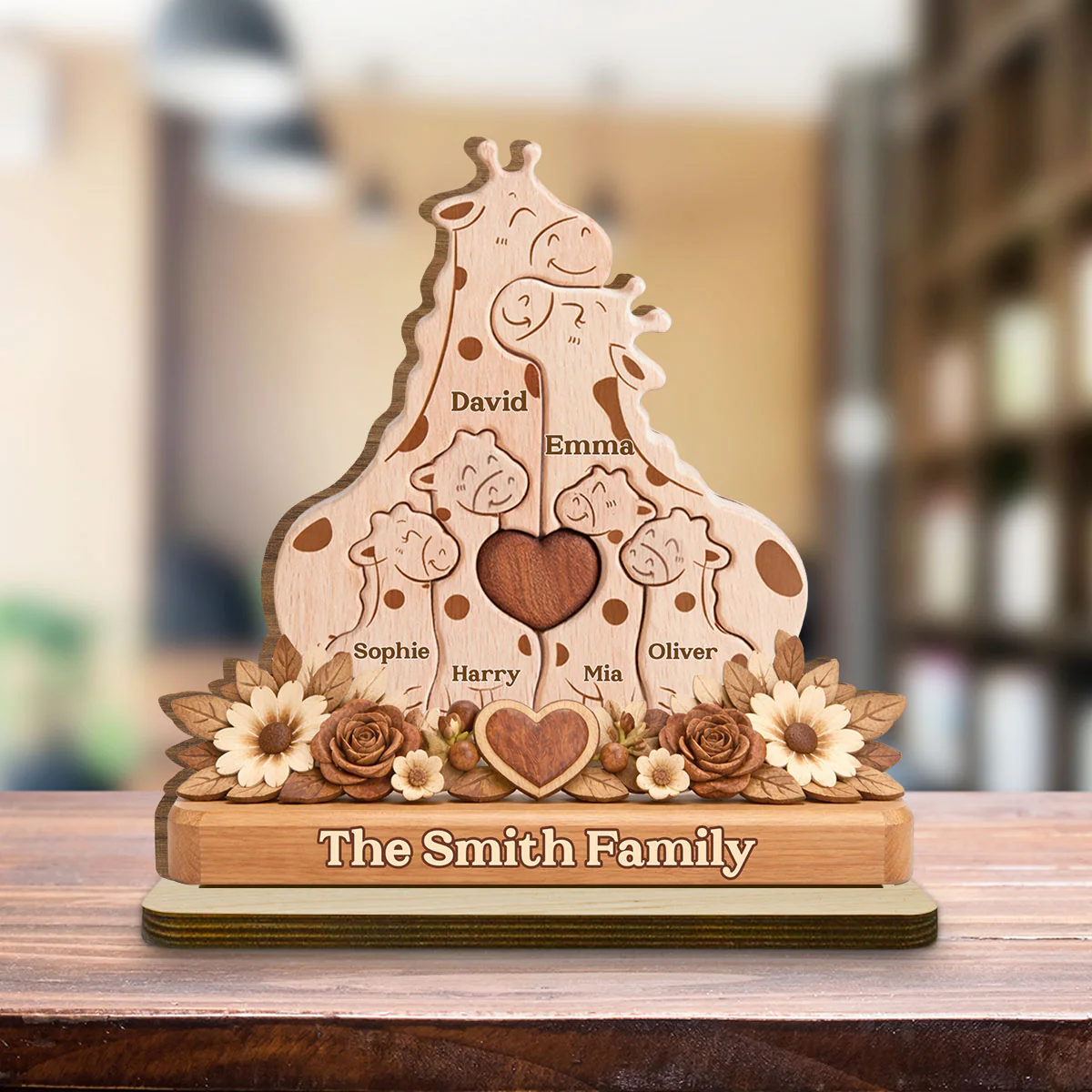 Warm Hug - Personalized Custom 2-Layer Wood Plaque With Flat Base - Image 4