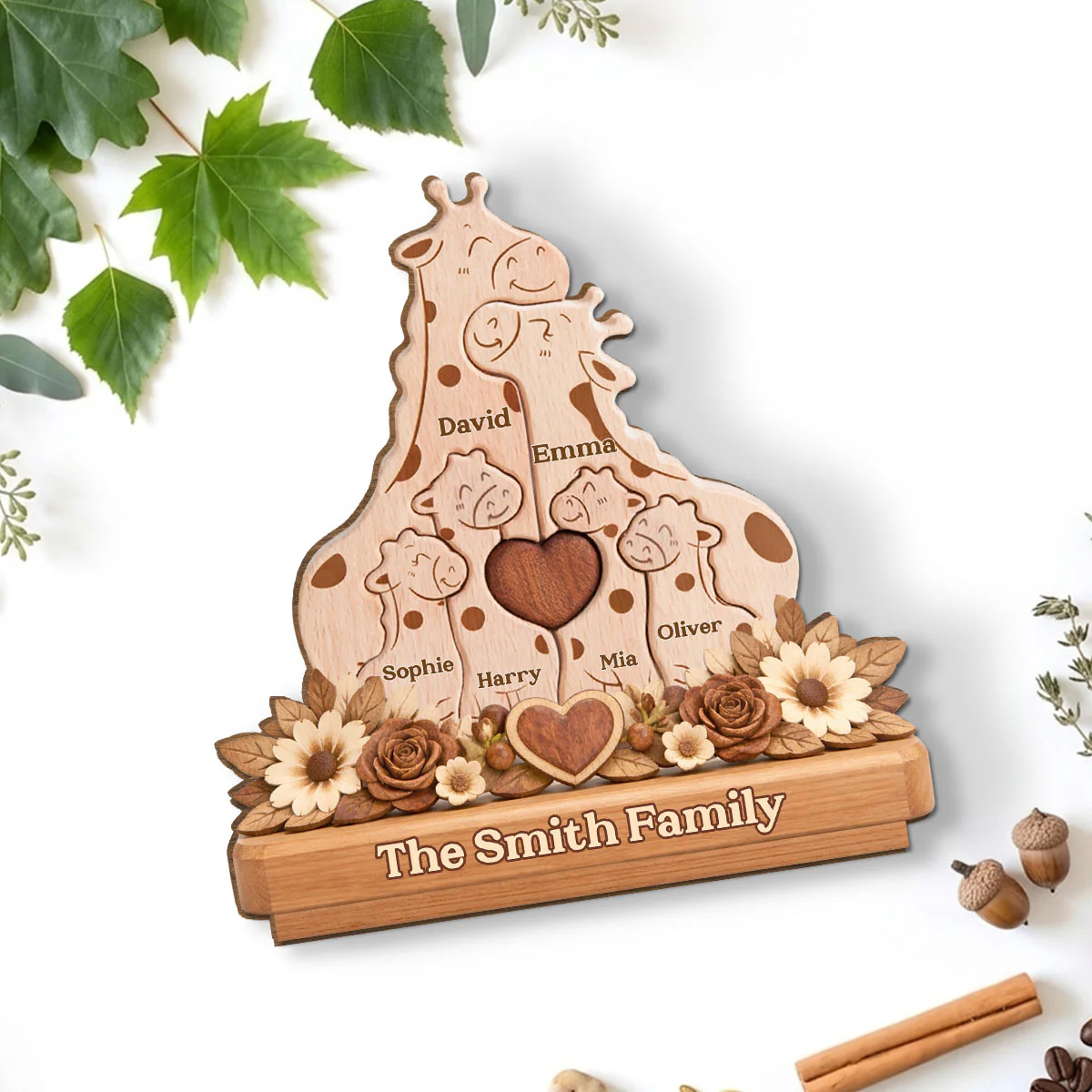 Warm Hug - Personalized Custom 2-Layer Wood Plaque With Flat Base - Image 5
