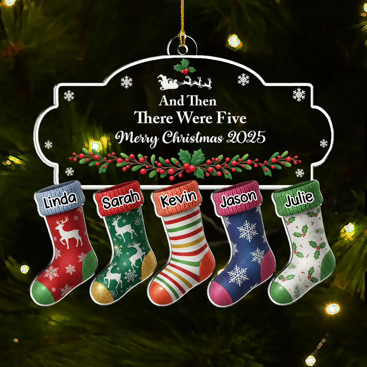 Warm Wishes Family - Personalized Custom Acrylic Ornament - Image 3