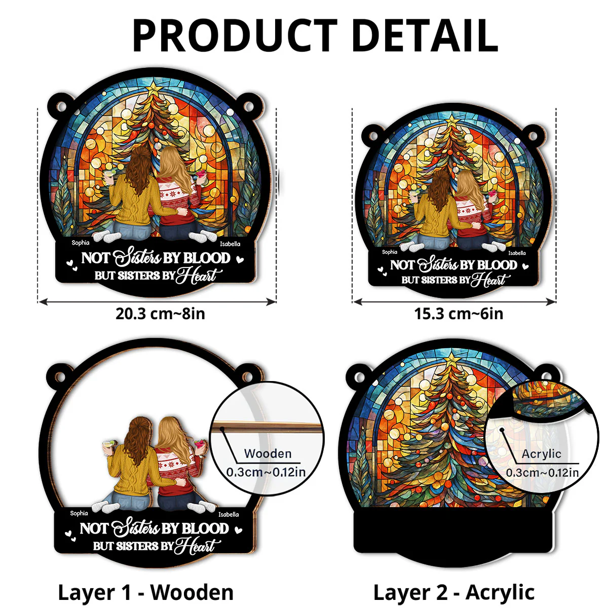 Warm Wishes From Your Bestie - Personalized Custom Suncatcher - Image 5