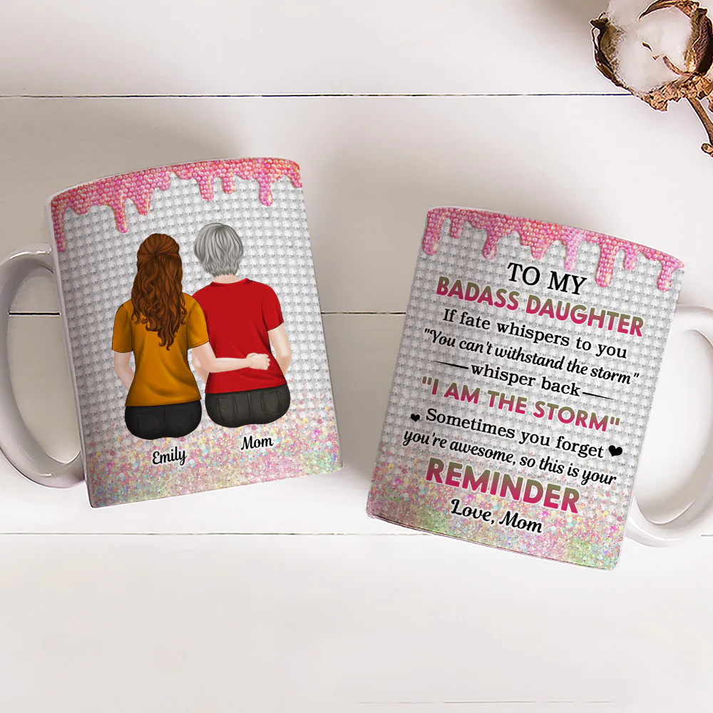 Warrior Granddaughter - Personalized Custom Coffee Mug - Image 3