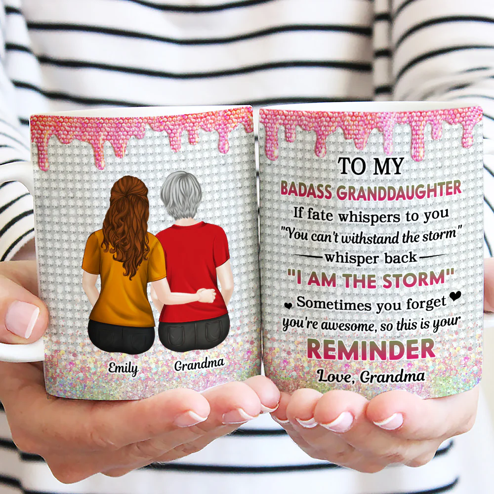 Warrior Granddaughter - Personalized Custom Coffee Mug - Image 4