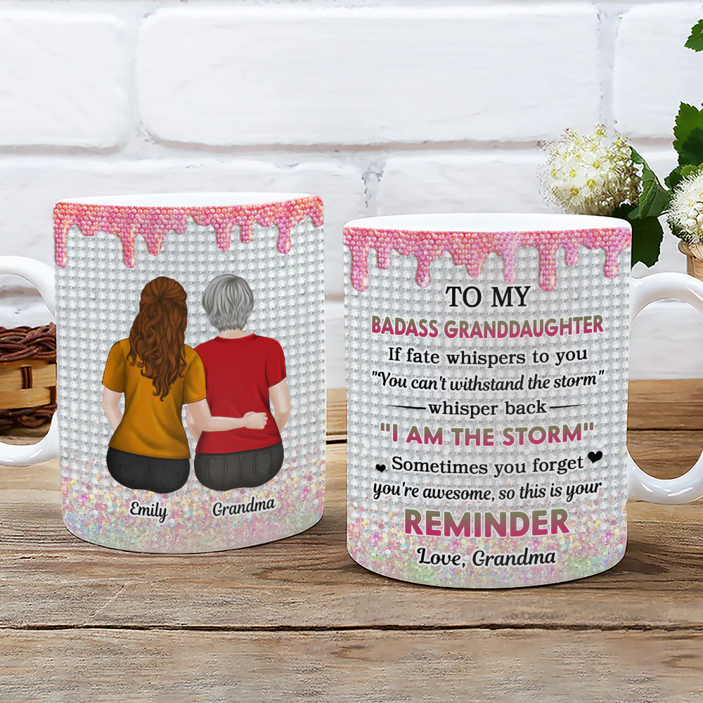 Warrior Granddaughter - Personalized Custom Coffee Mug - Image 5