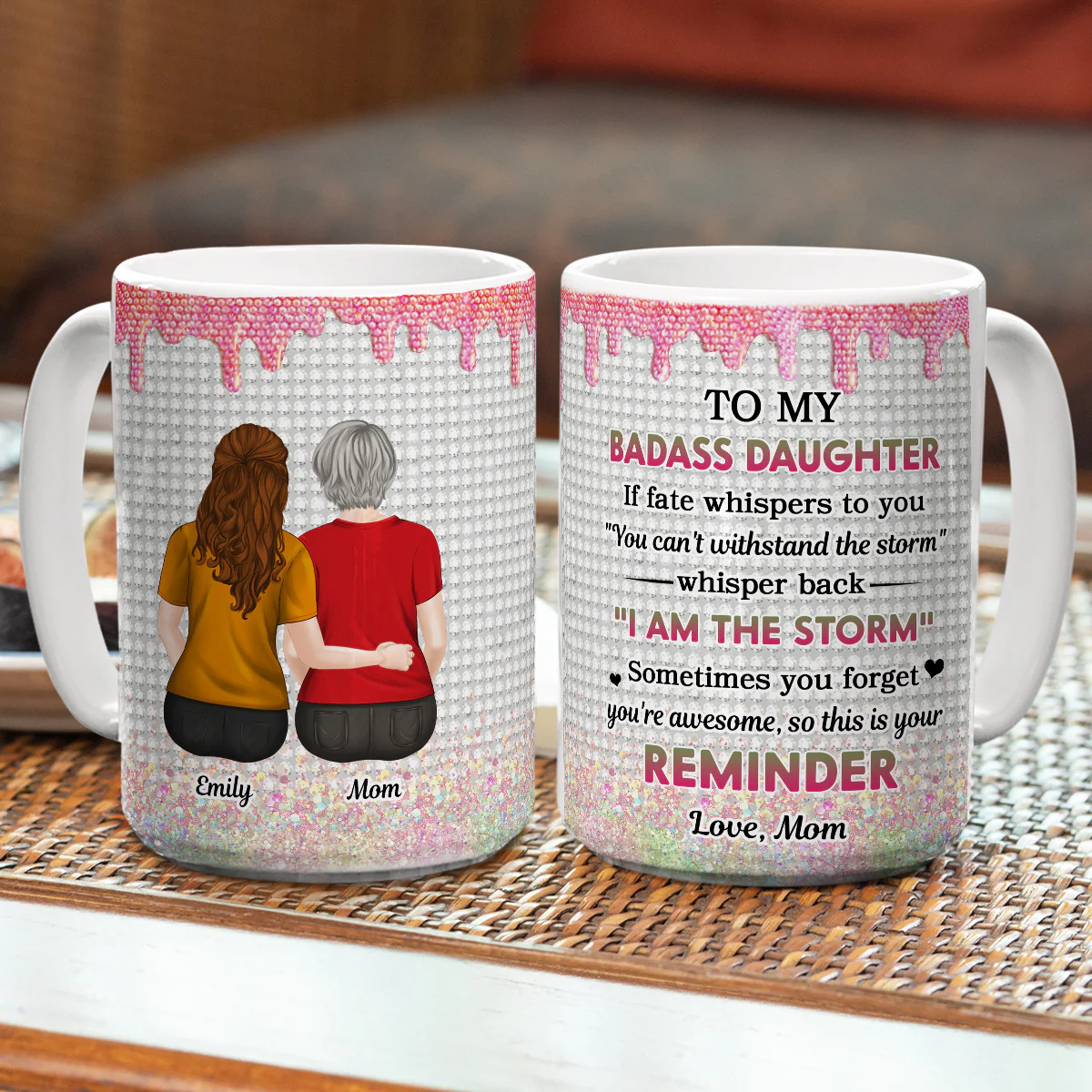 Warrior Granddaughter - Personalized Custom Coffee Mug - Image 6