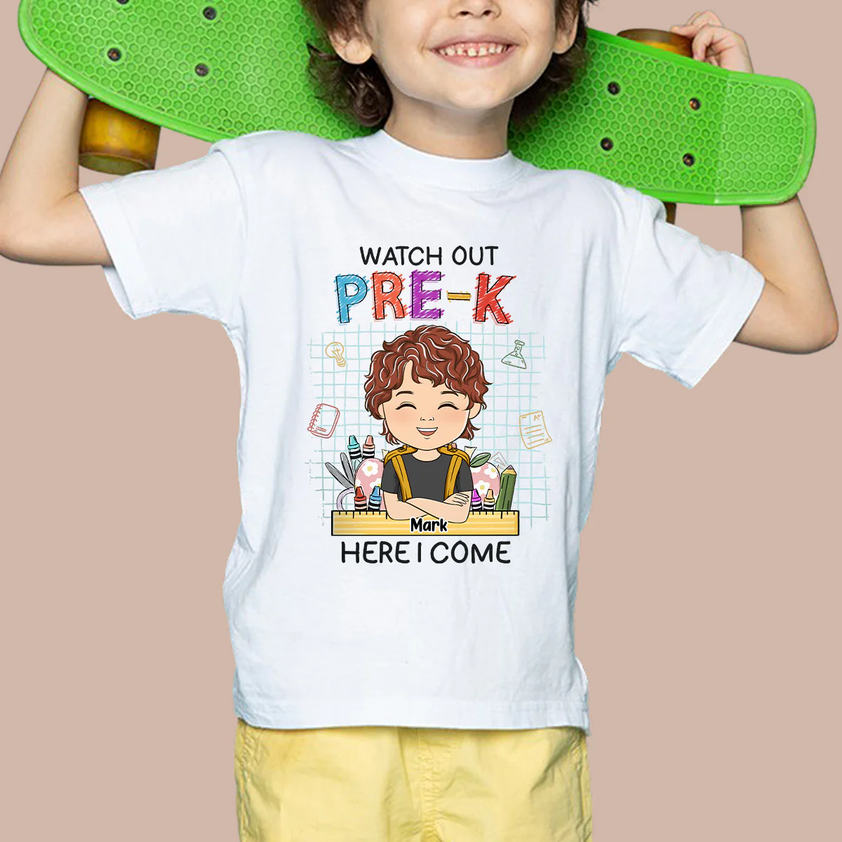 Watch Out First Grade Here I Come - Personalized Custom Youth T-shirt - Image 2