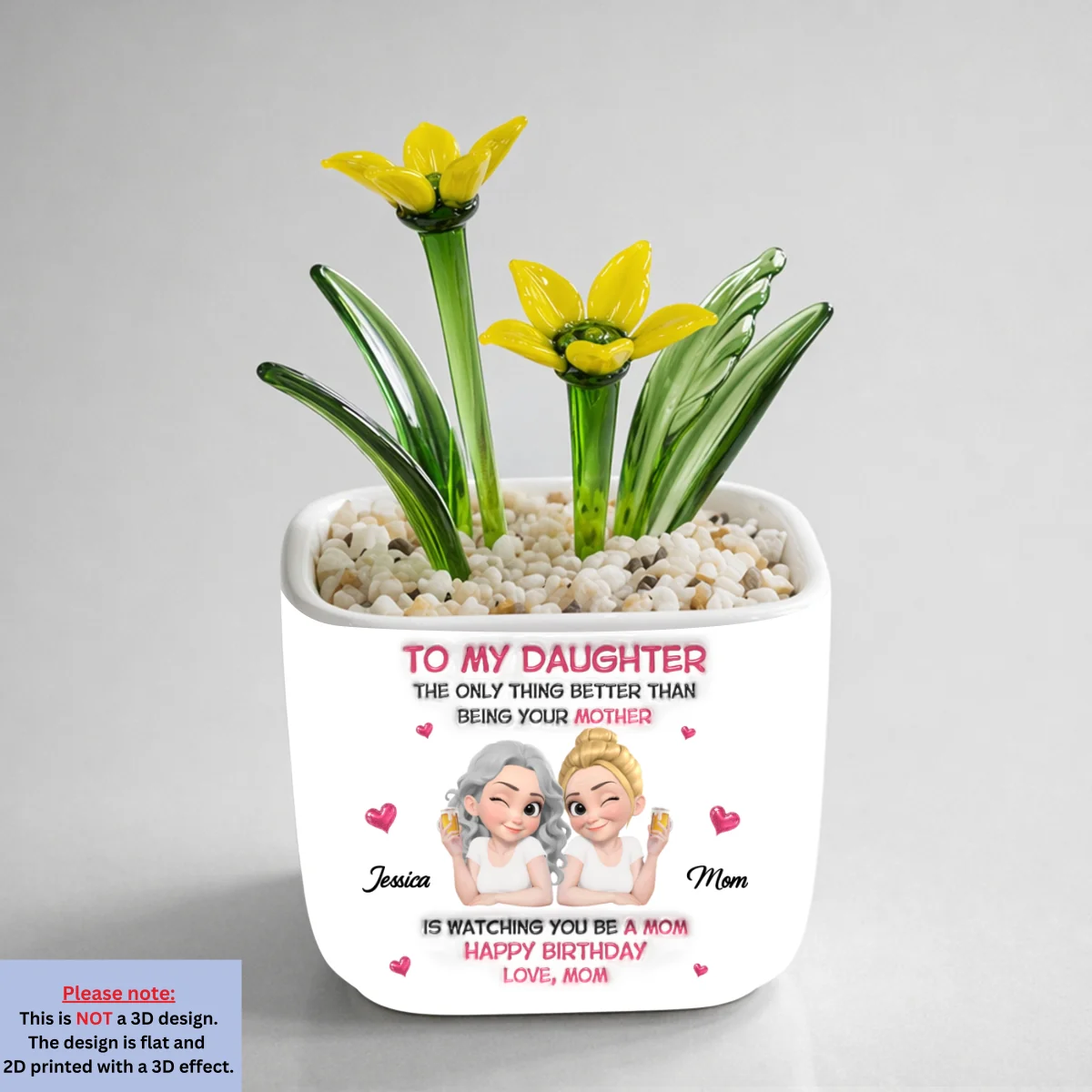 Watching Daughter Be A Mom - Personalized Custom Glass Birth Month Flower - Image 11