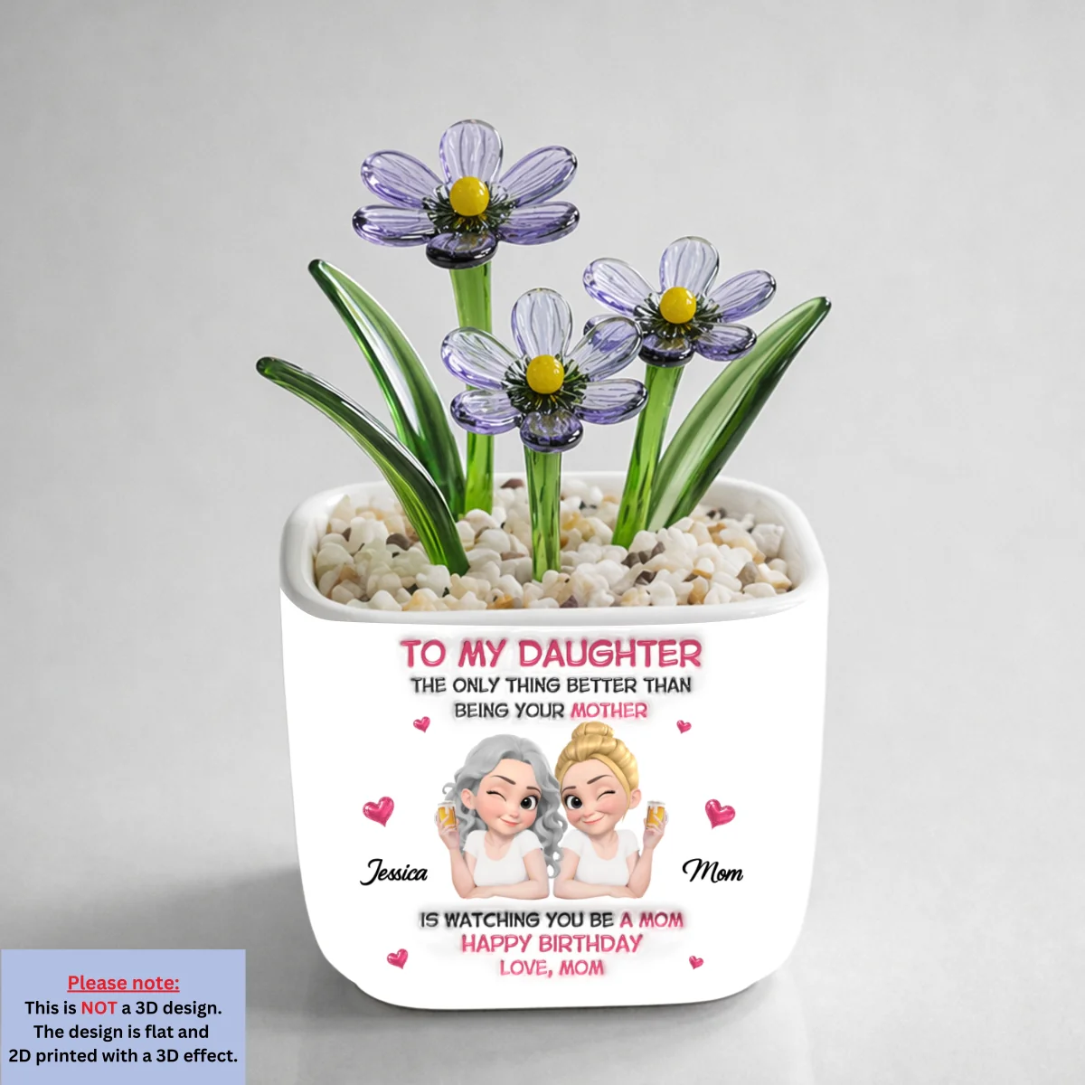 Watching Daughter Be A Mom - Personalized Custom Glass Birth Month Flower - Image 12