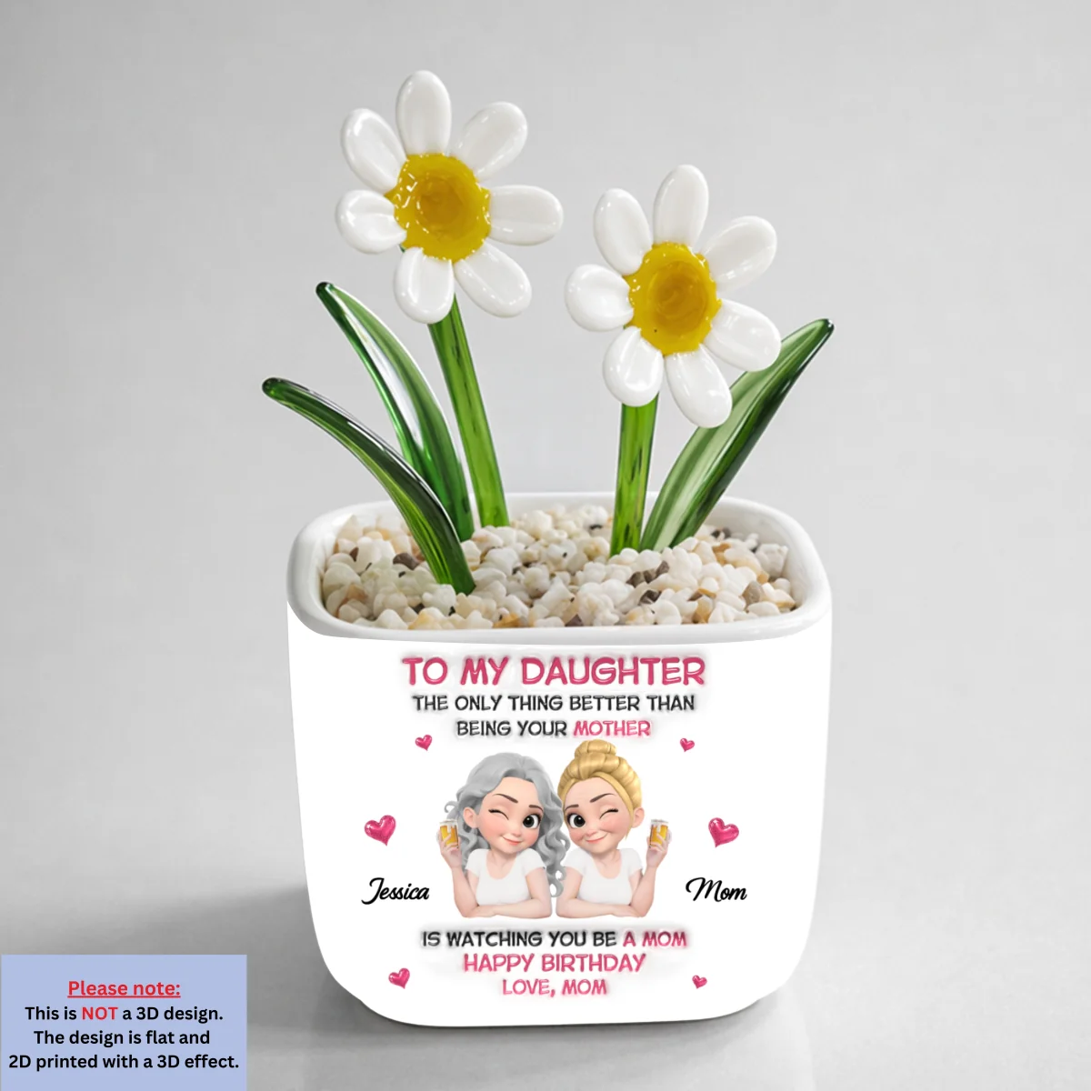 Watching Daughter Be A Mom - Personalized Custom Glass Birth Month Flower - Image 13