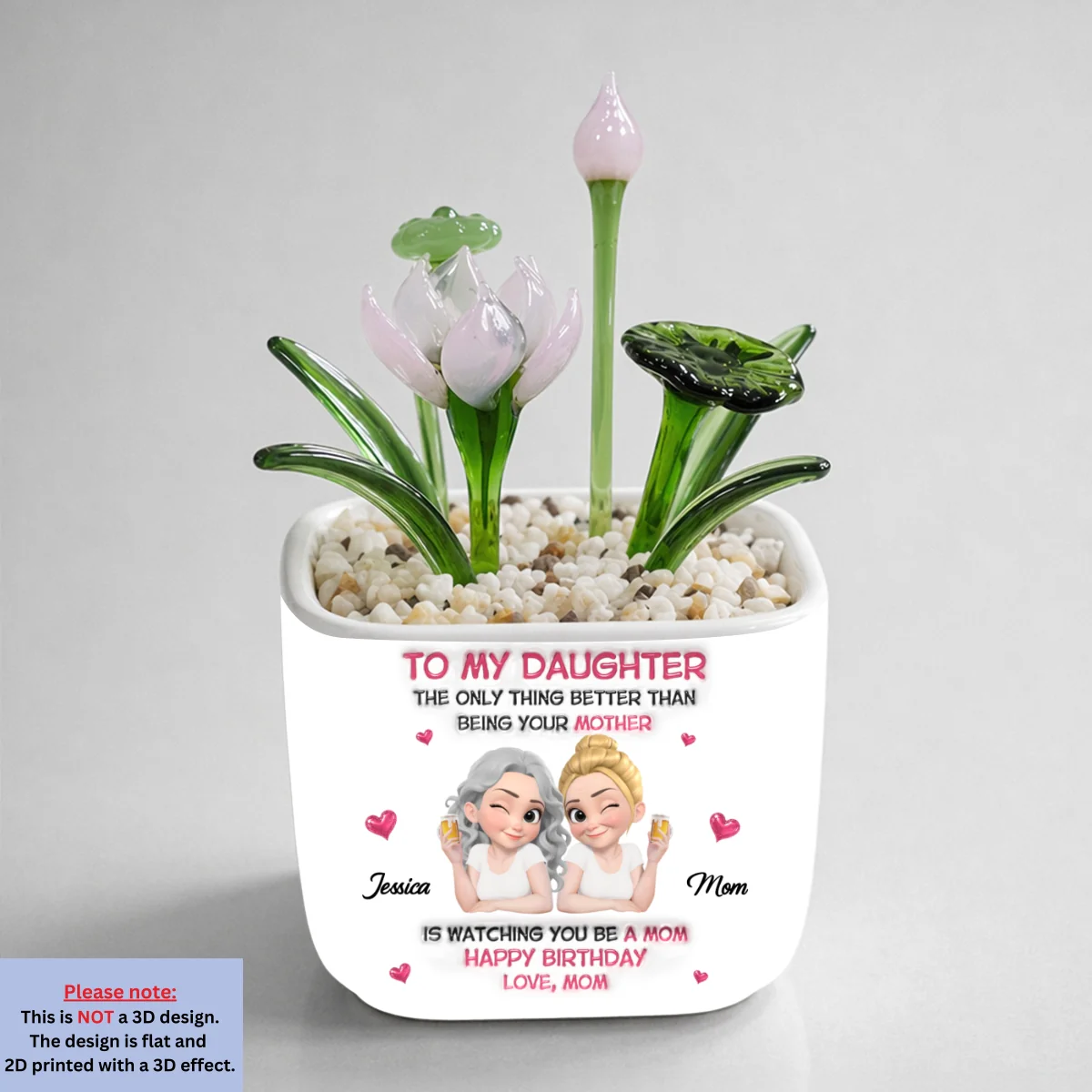 Watching Daughter Be A Mom - Personalized Custom Glass Birth Month Flower - Image 15