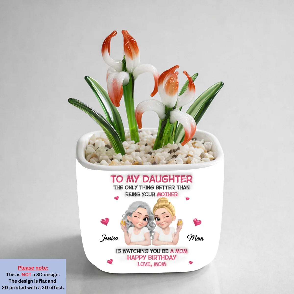 Watching Daughter Be A Mom - Personalized Custom Glass Birth Month Flower - Image 16