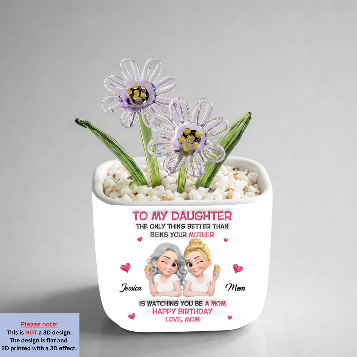 Watching Daughter Be A Mom - Personalized Custom Glass Birth Month Flower - Image 17