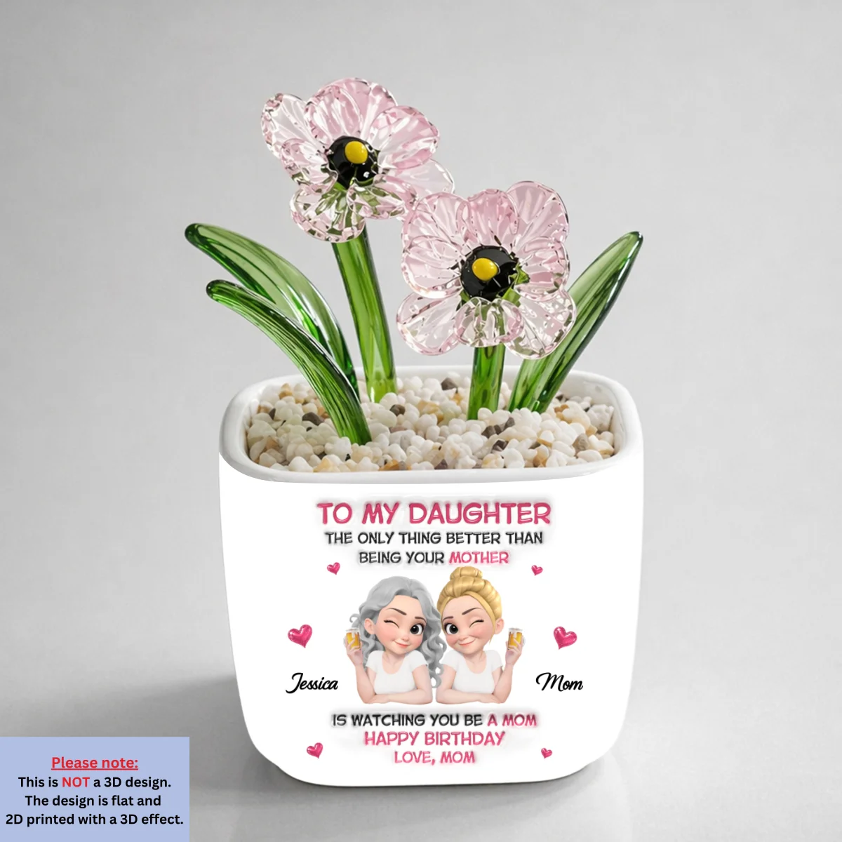 Watching Daughter Be A Mom - Personalized Custom Glass Birth Month Flower - Image 18