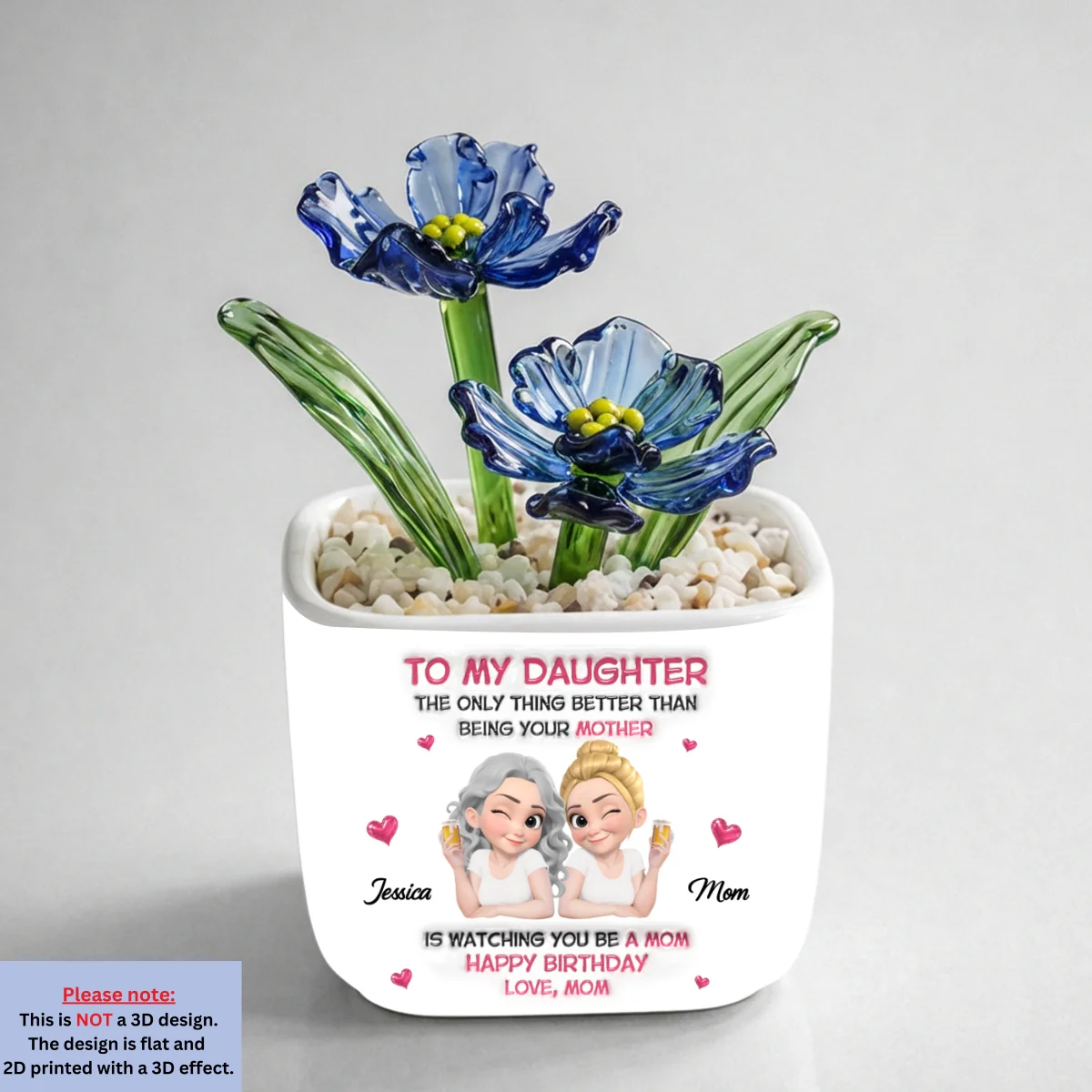 Watching Daughter Be A Mom - Personalized Custom Glass Birth Month Flower - Image 19