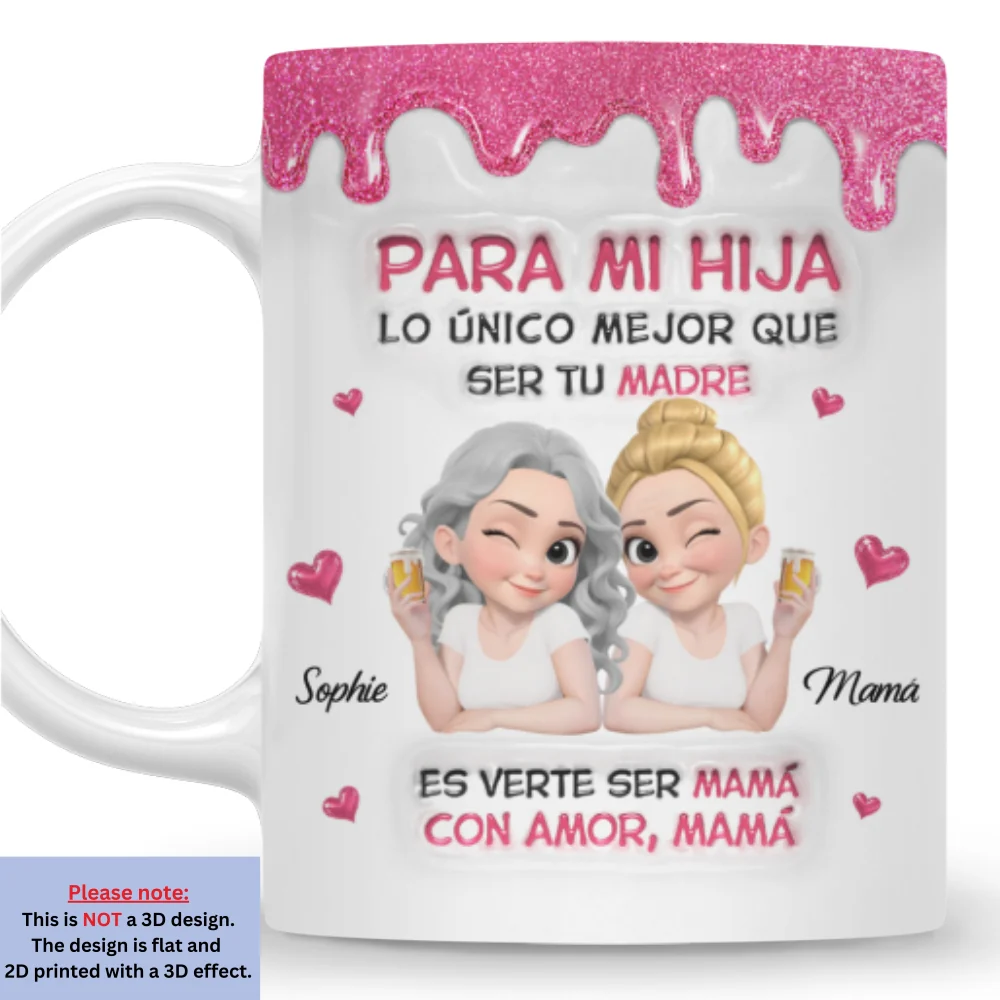 Watching Daughter Be A Mom Spanish - Personalized Custom 3D Inflated Effect Mug - Image 7