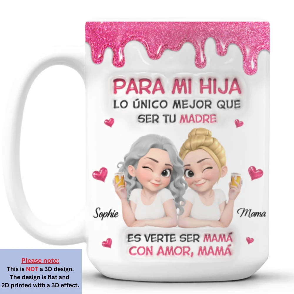Watching Daughter Be A Mom Spanish - Personalized Custom 3D Inflated Effect Mug - Image 8