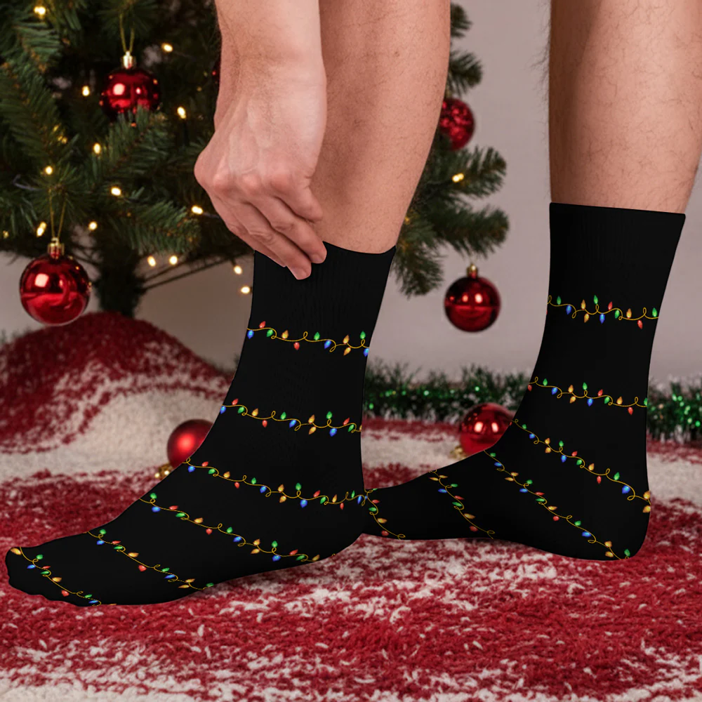Watching Movies - Personalized Custom Crew Socks - Image 4