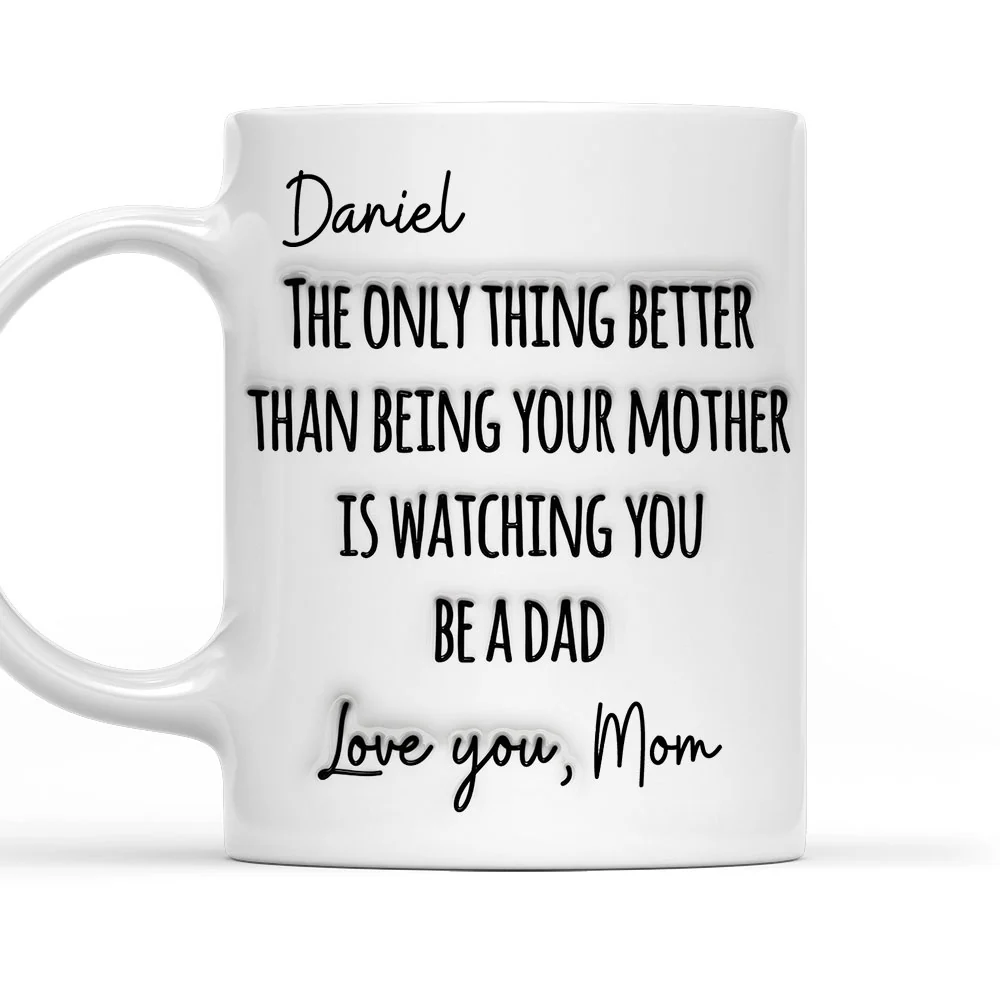 Watching My Son - Personalized Custom 3D Inflated Effect Mug - Image 3