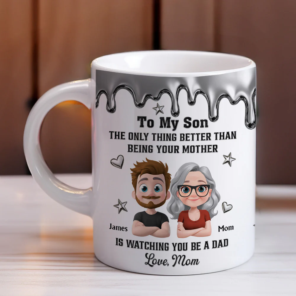 Watching Son Be A Dad - Personalized Custom Coffee Mug - Image 4