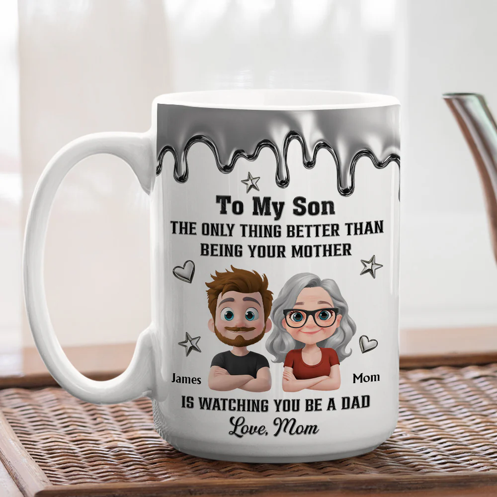Watching Son Be A Dad - Personalized Custom Coffee Mug - Image 5