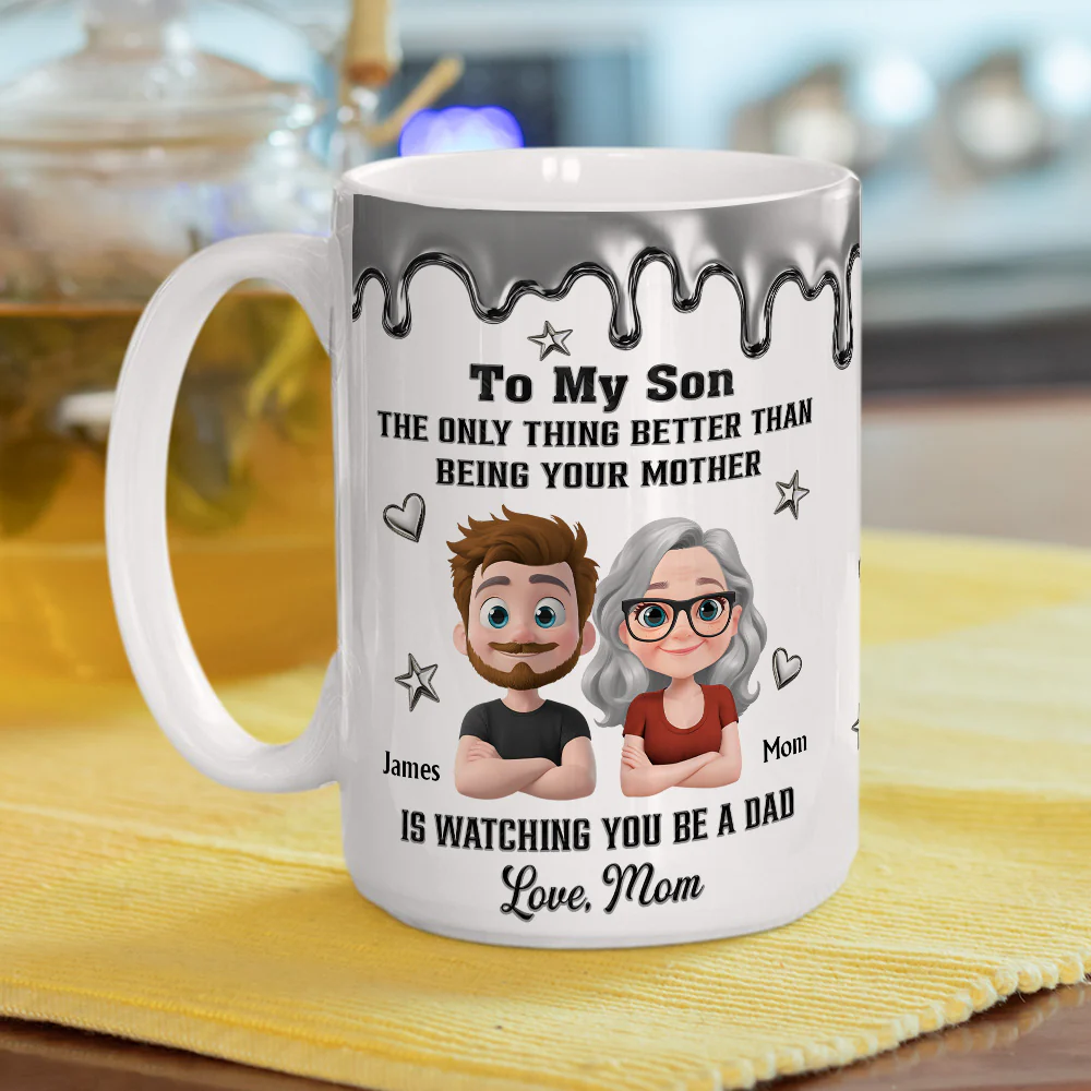 Watching Son Be A Dad - Personalized Custom Coffee Mug - Image 6