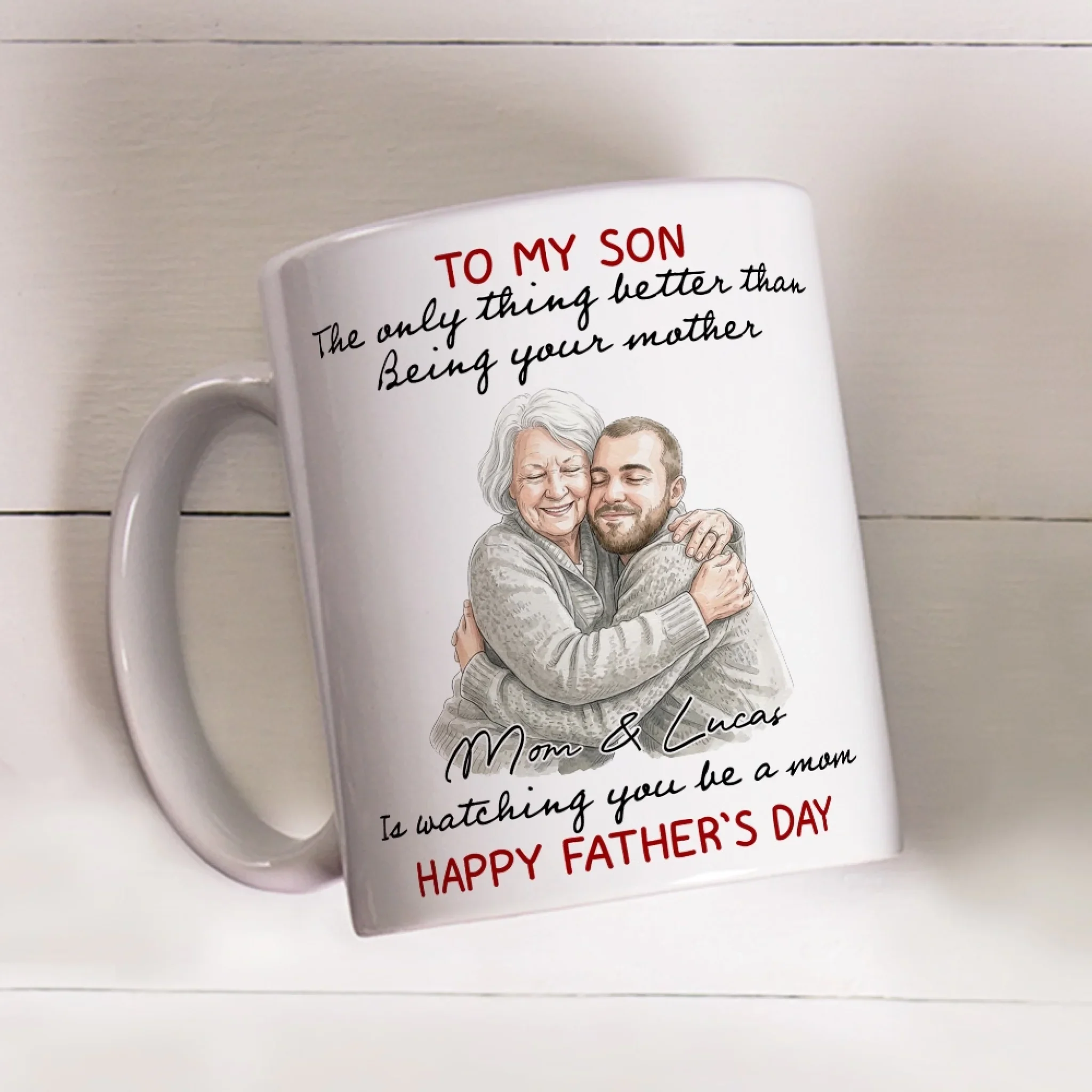Watching Son Being A Dad - Personalized Custom Coffee Mug - Image 3