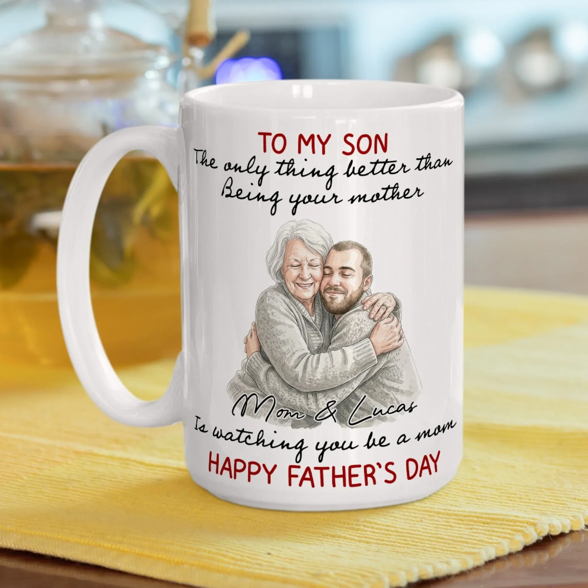 Watching Son Being A Dad - Personalized Custom Coffee Mug - Image 5