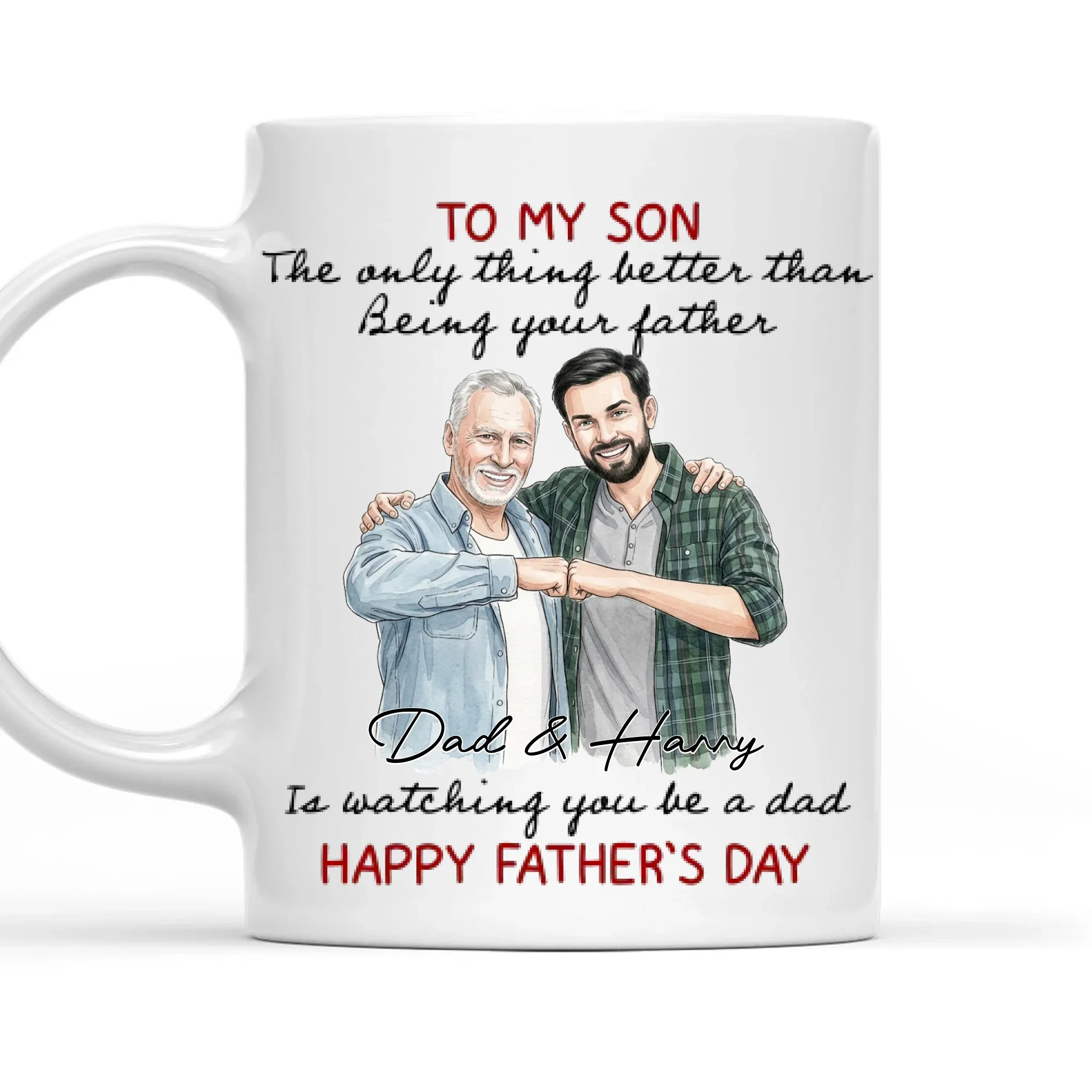 Watching Son Being A Dad - Personalized Custom Coffee Mug - Image 7