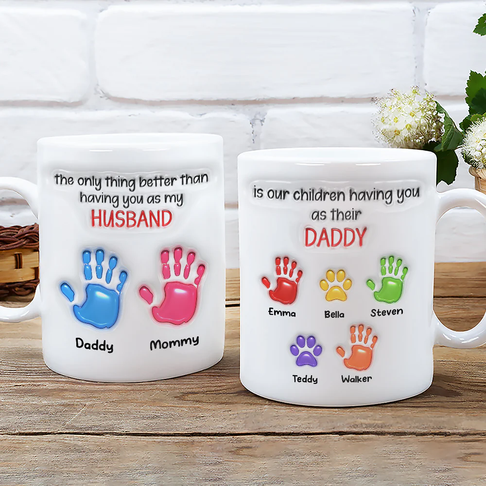 Watching You Be A Dad Husband - Personalized Custom 3D Inflated Effect Mug - Image 2