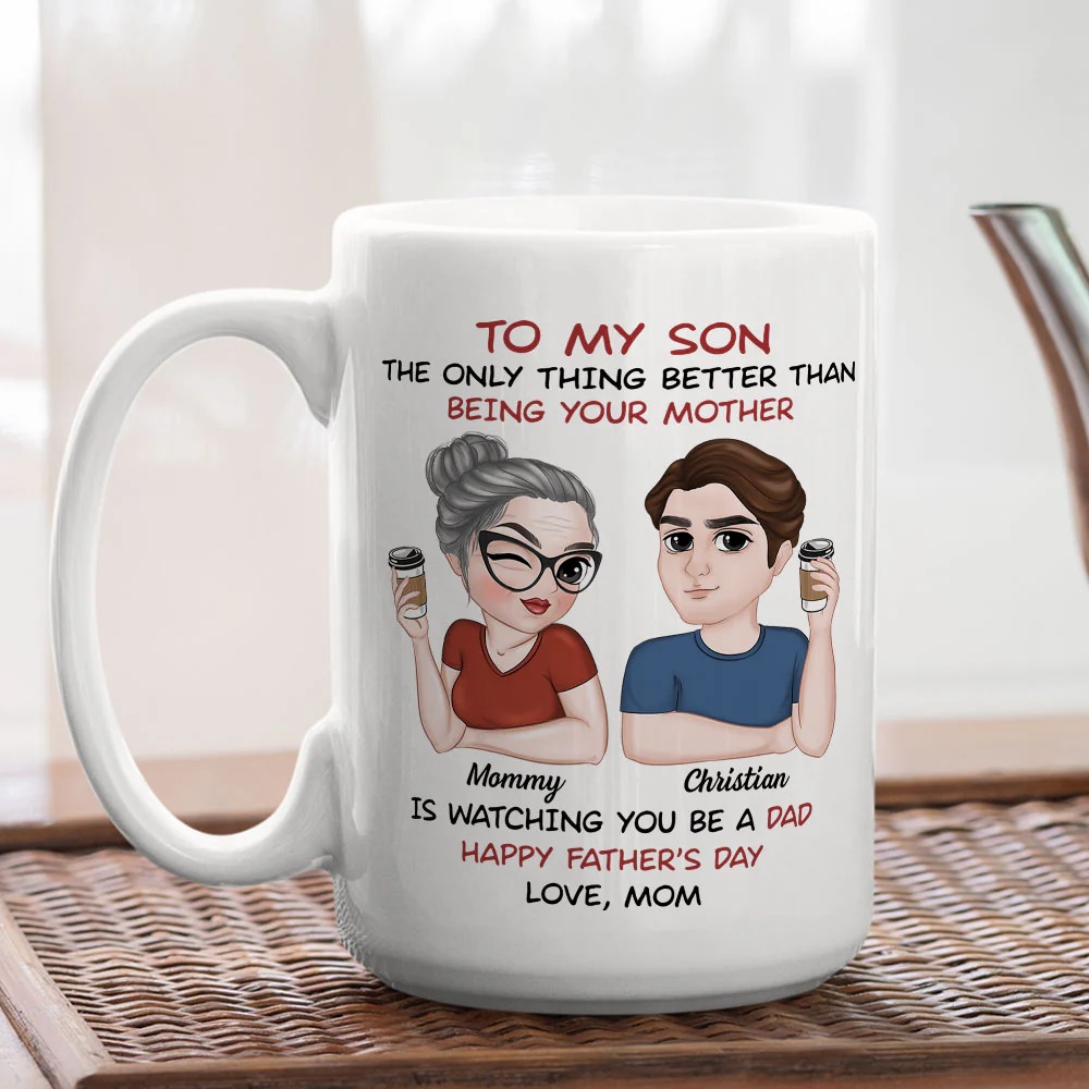 Watching You Be A Dad - Personalized Custom Coffee Mug - Image 5